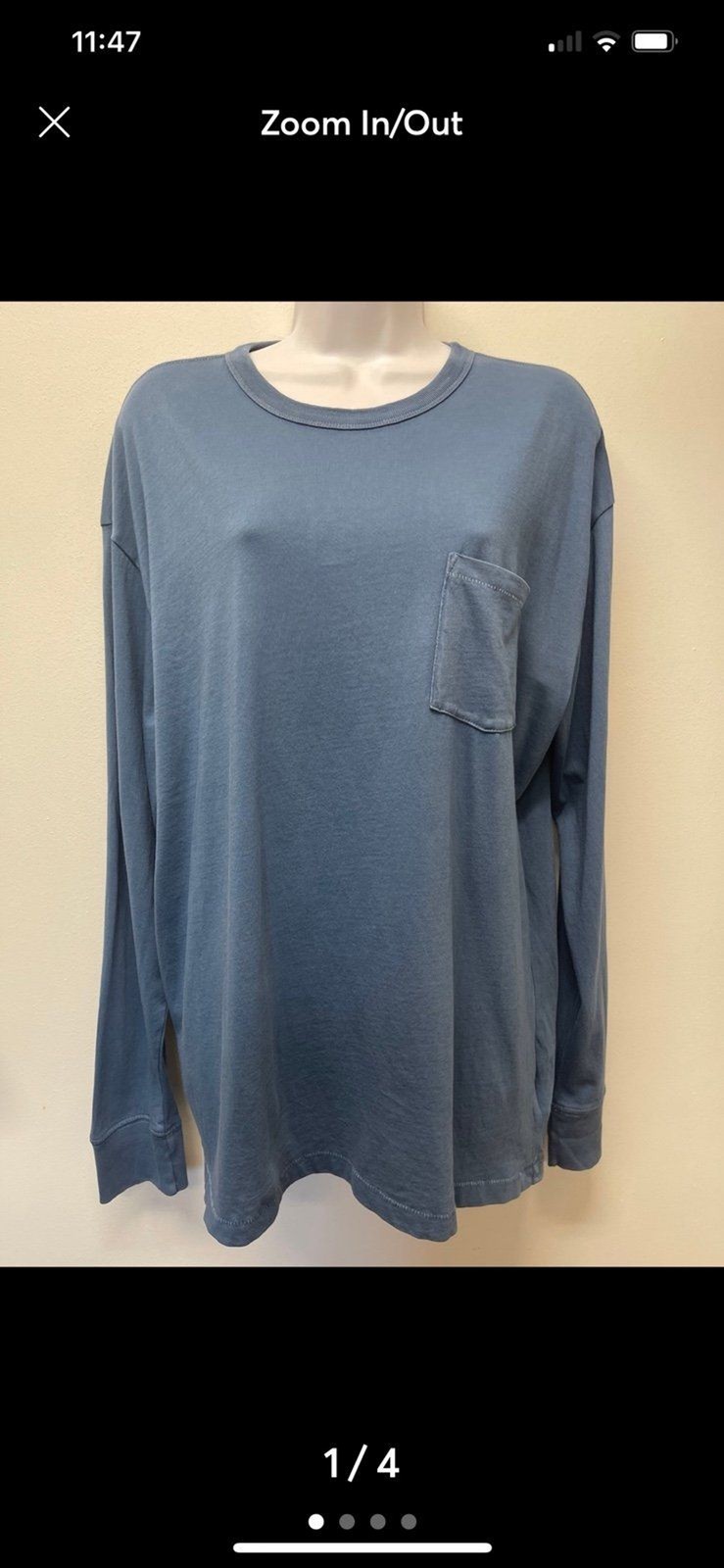 NWT Oversized Medium/Large Basic Long Sleeve Blue Old Navy tee (unisex fit?)