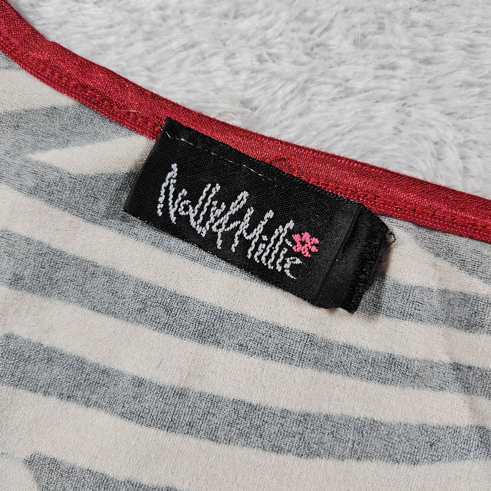Vintage 90’s Y2K Nally & Millie Top Floral & Stripes Rhinestones Retro Chic Sz S