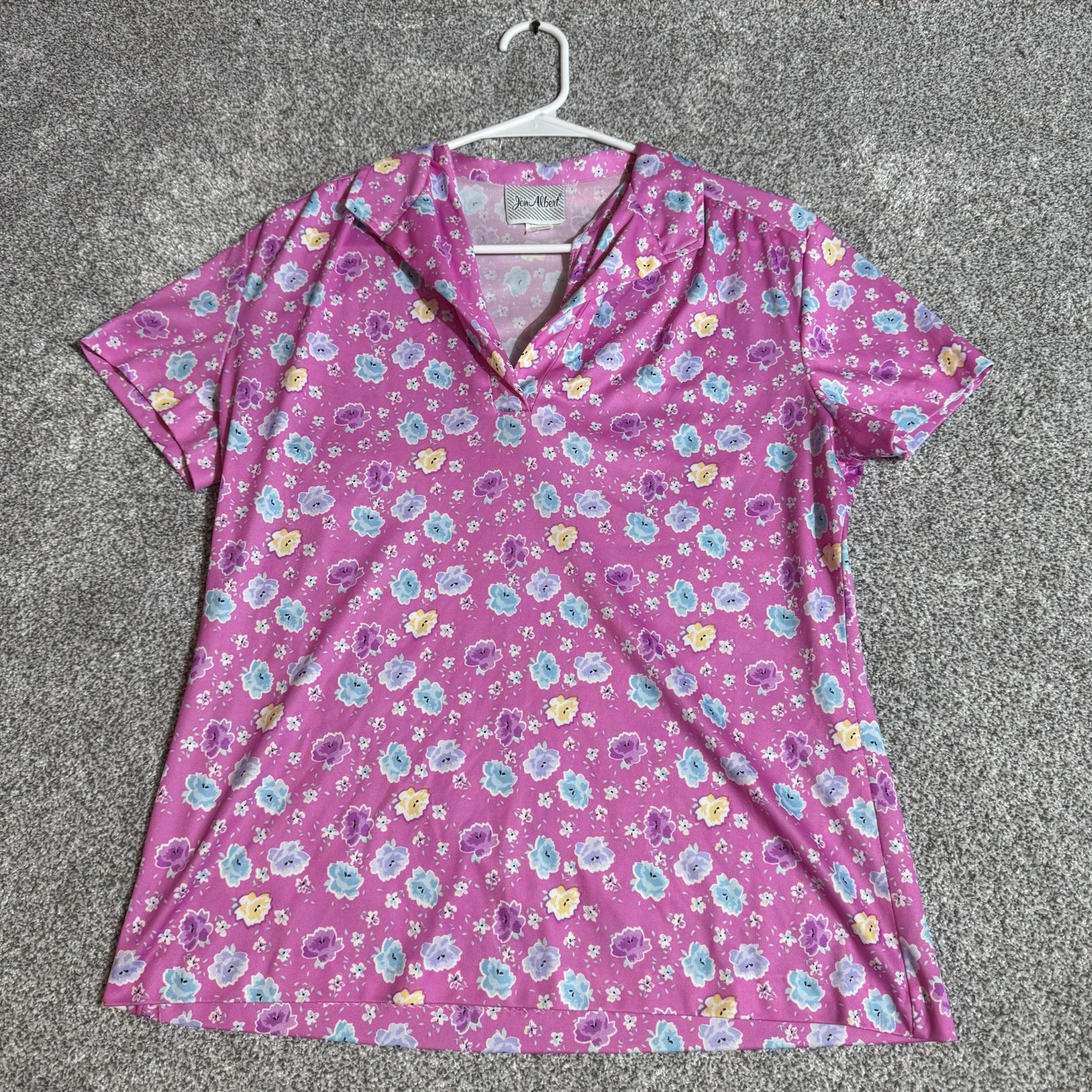 Vintage 90s Top Womens Size 16 Cottagecore Pastel Popover Floral Boho USA Made