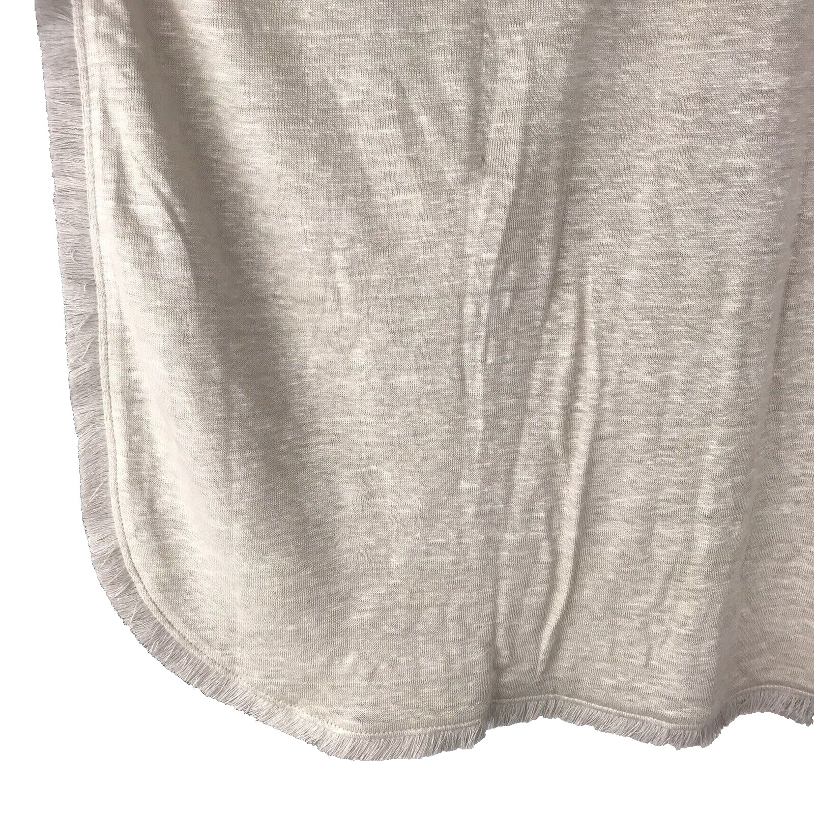 NWT J. Jill Linen Poncho Oatmeal Beige Fringe Edge Drapey Top Coverup Beach XS/S