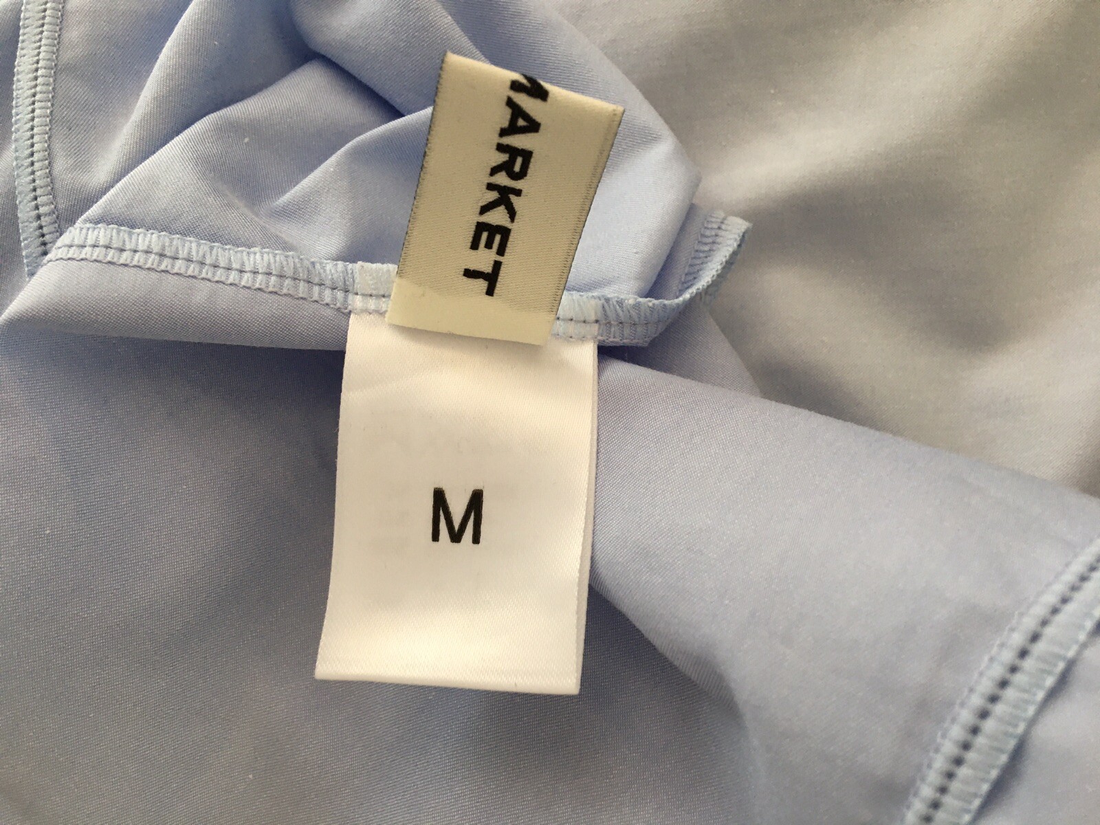 PIXIE MARKET BLUE BUTTON UP COTTON BLEND SHIRT SIZE M MADE IN KOREA