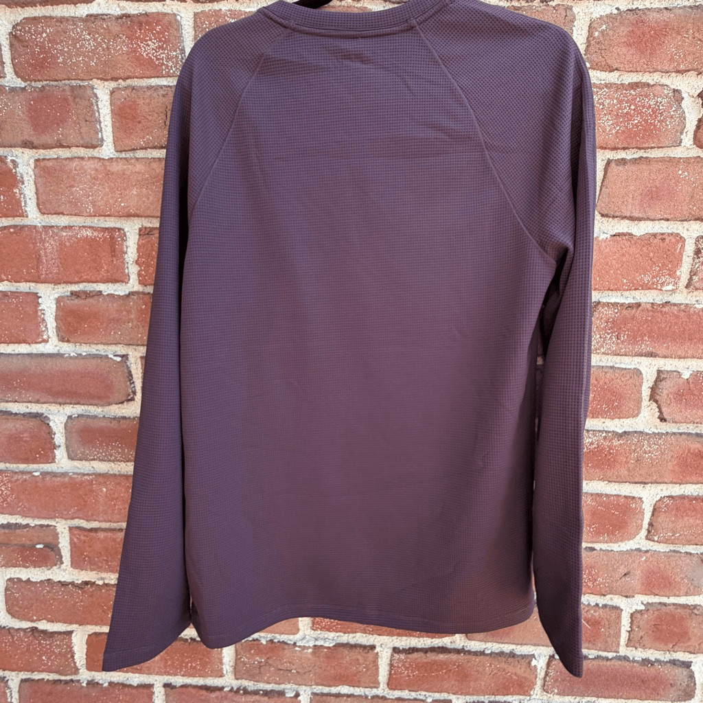 FIGS Waffle Knit Underscrub Crew Neck long sleeve brown Womens XS NEW