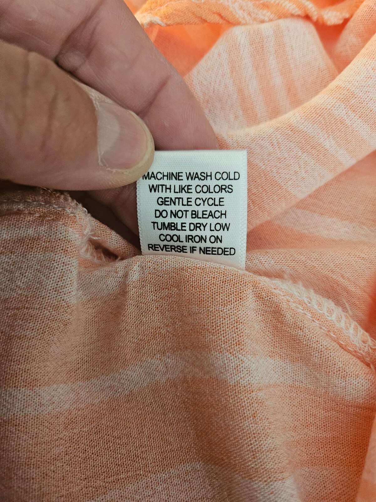 CURE. Peach Striped Boho Lace V-NeckTie Front Blouse Women’s Size 2X Cottagecore