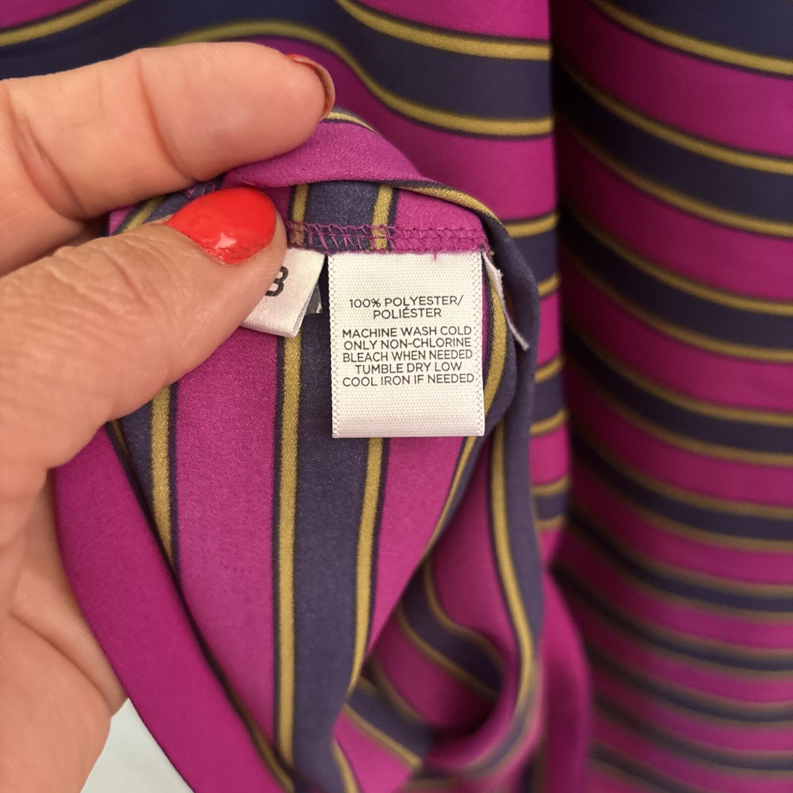 Ann Taylor Loft L Pink, Purple, Green Stripped Spaghetti Strap Blouse