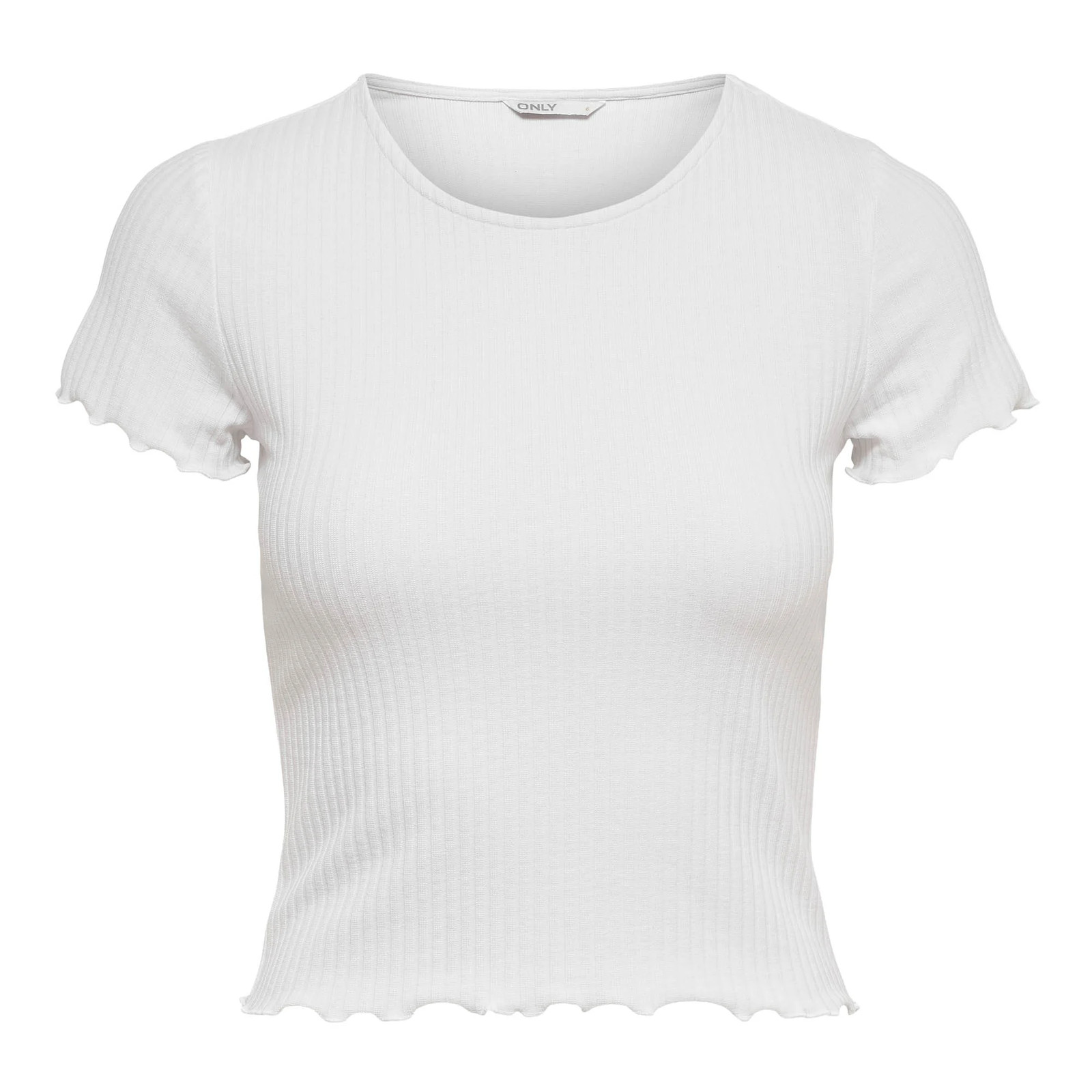 ONLY Women’s T-Shirt – ONLEMMA SHORT TOP, Round Neck, Cropped, Ribbed, Plain…