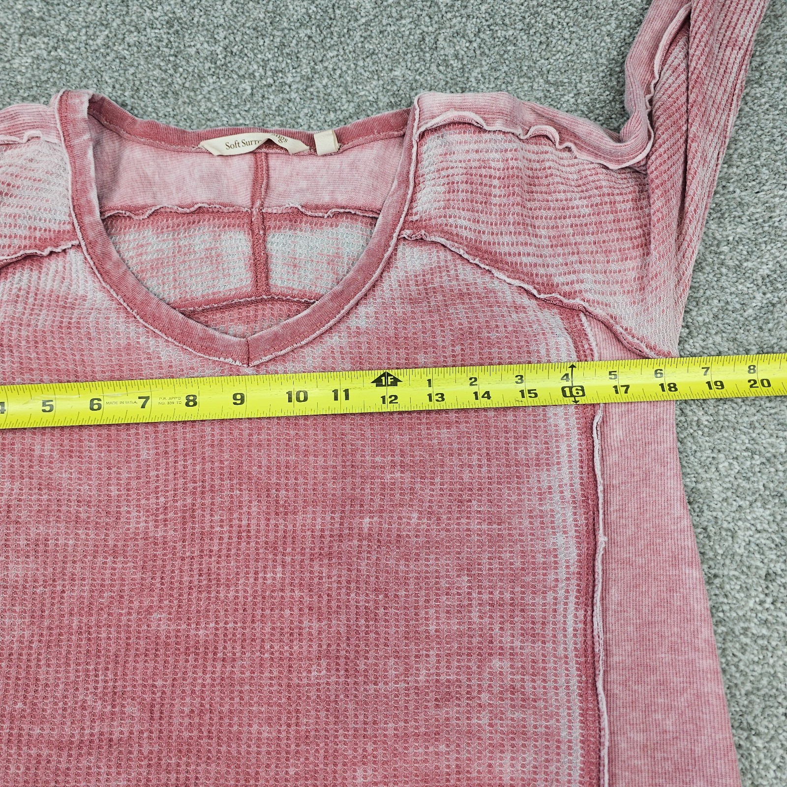 Soft Surroundings Pink Waffle Knit Thermal Logan Swing Tunic Top Womens XS