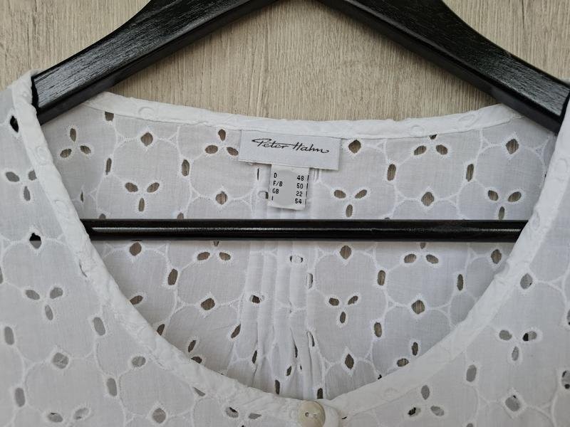 Women Peter Hahn Shirt White Cotton 48 / 4XL / 56