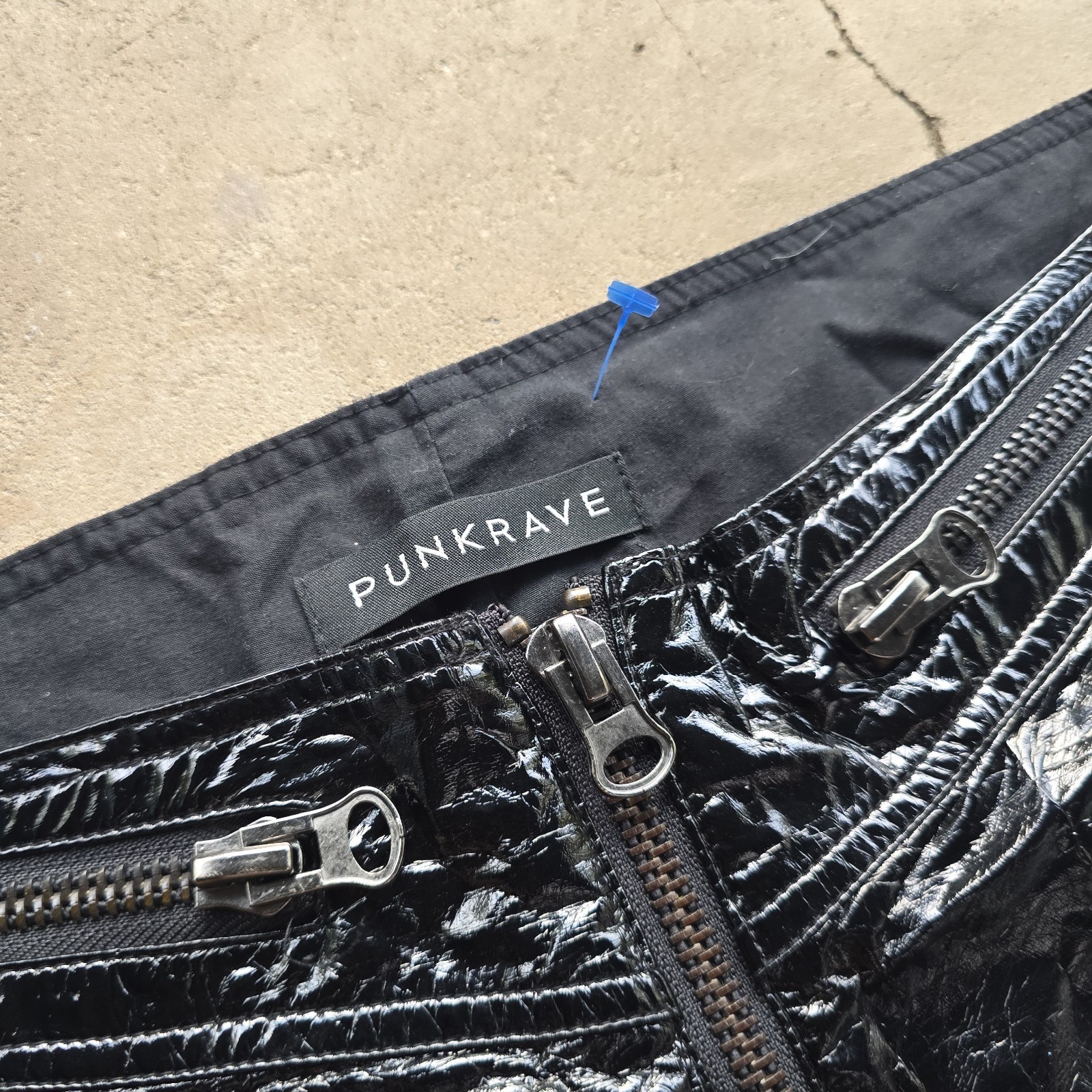PUNK RAVE Micro Mini Patent Leather Shiny Zipper Goth Emo Scene Booty Shorts