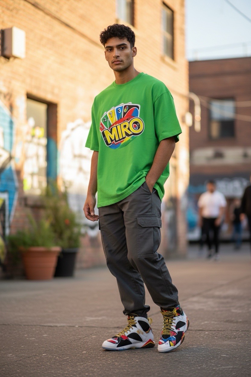 Custom Printed Shirt to Match Jordan 7 Retro Miro Wild Custom Sneaker Tee