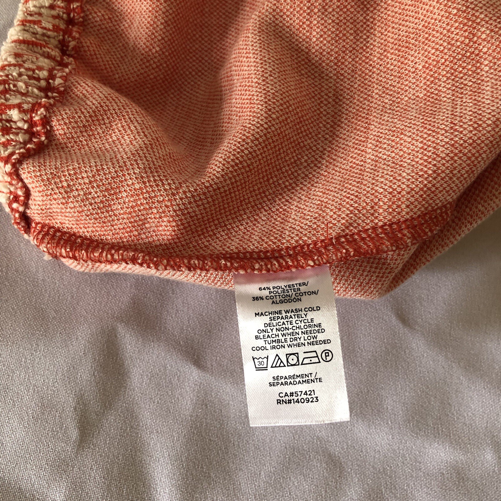 Loft Cropped Waist Length TankTop – Orange & White – Textured Cotton Blend – XXS