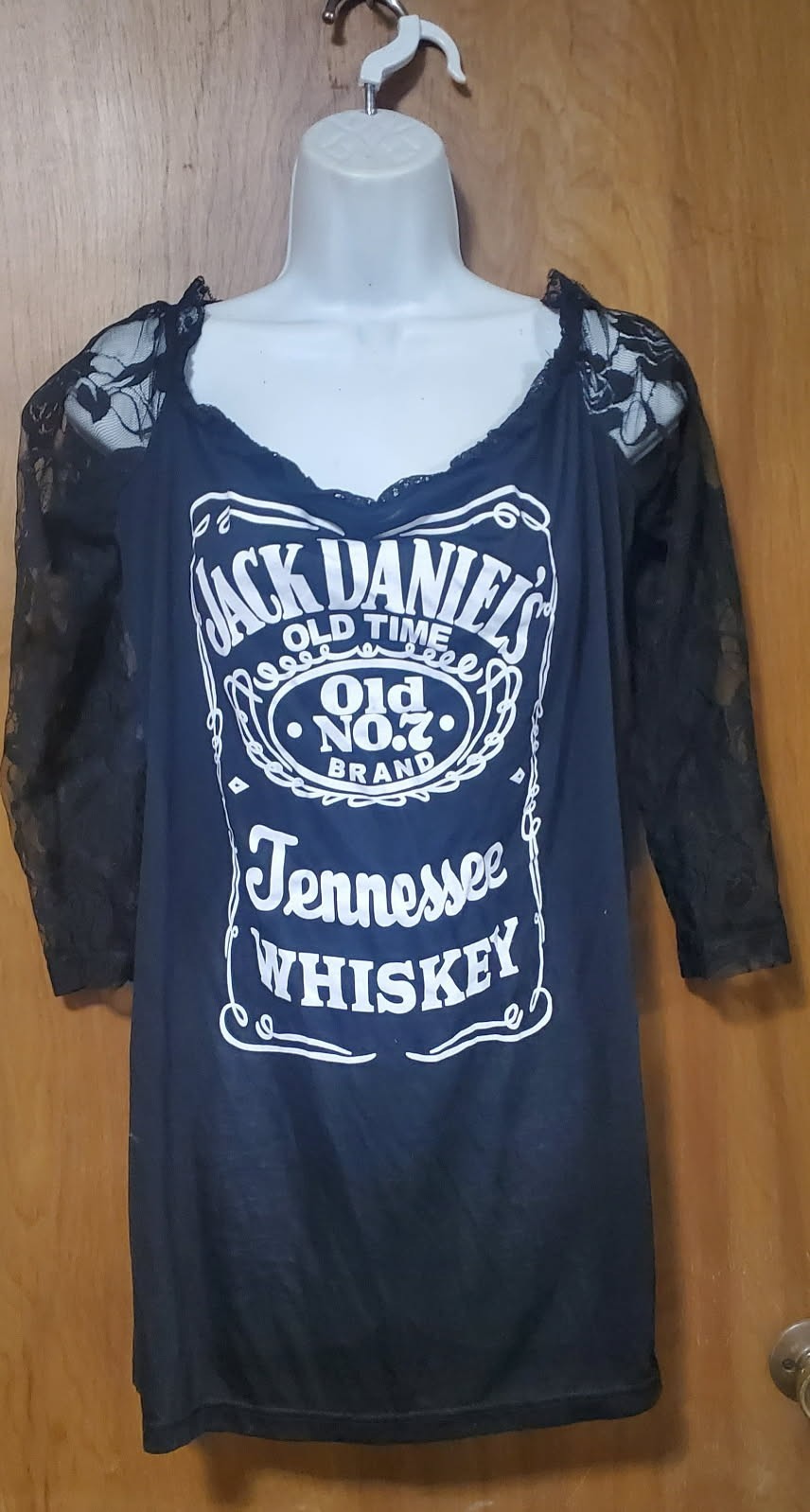 Black whiskey tunic dress lace detail Size XL
