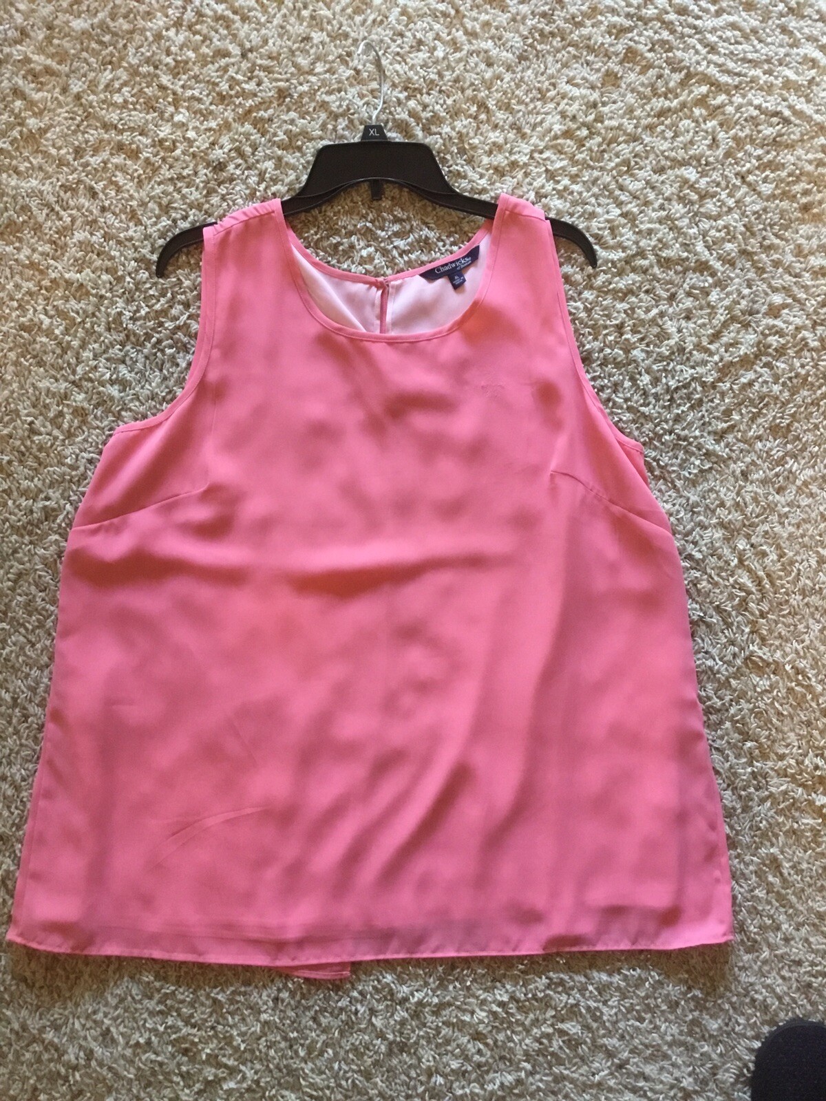 Chadwick’s of Boston X-Large Sleeveless Blouse Two Toned Pink Draped Rear
