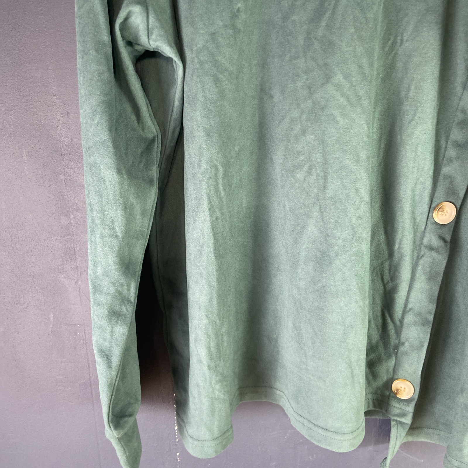 Wiholl Top Women Size 2XL Long Sleeve Green