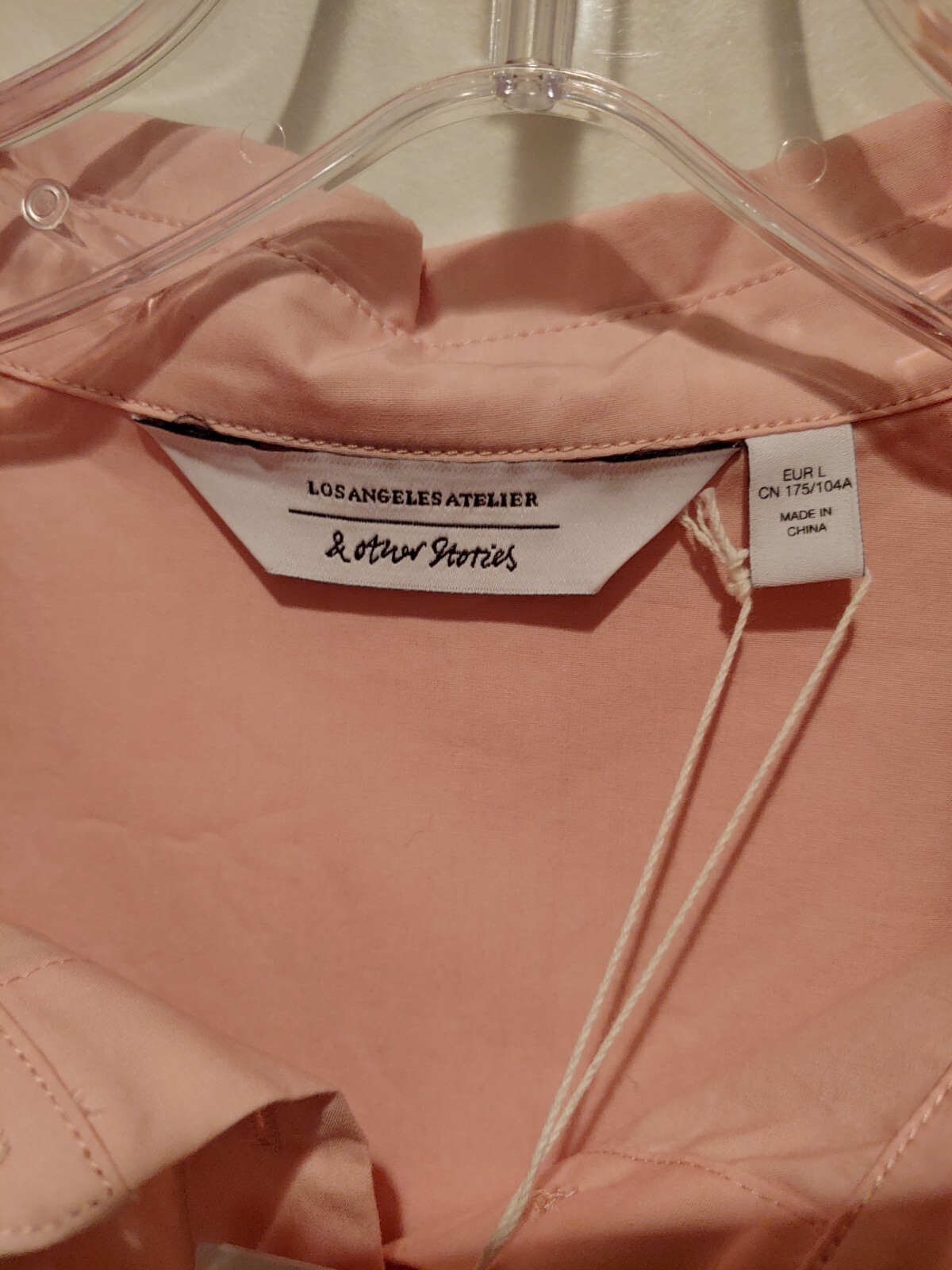NWT & Other Stories Pink Organic Cotton Button Up Shirt Pink Lg-1X Runs Big