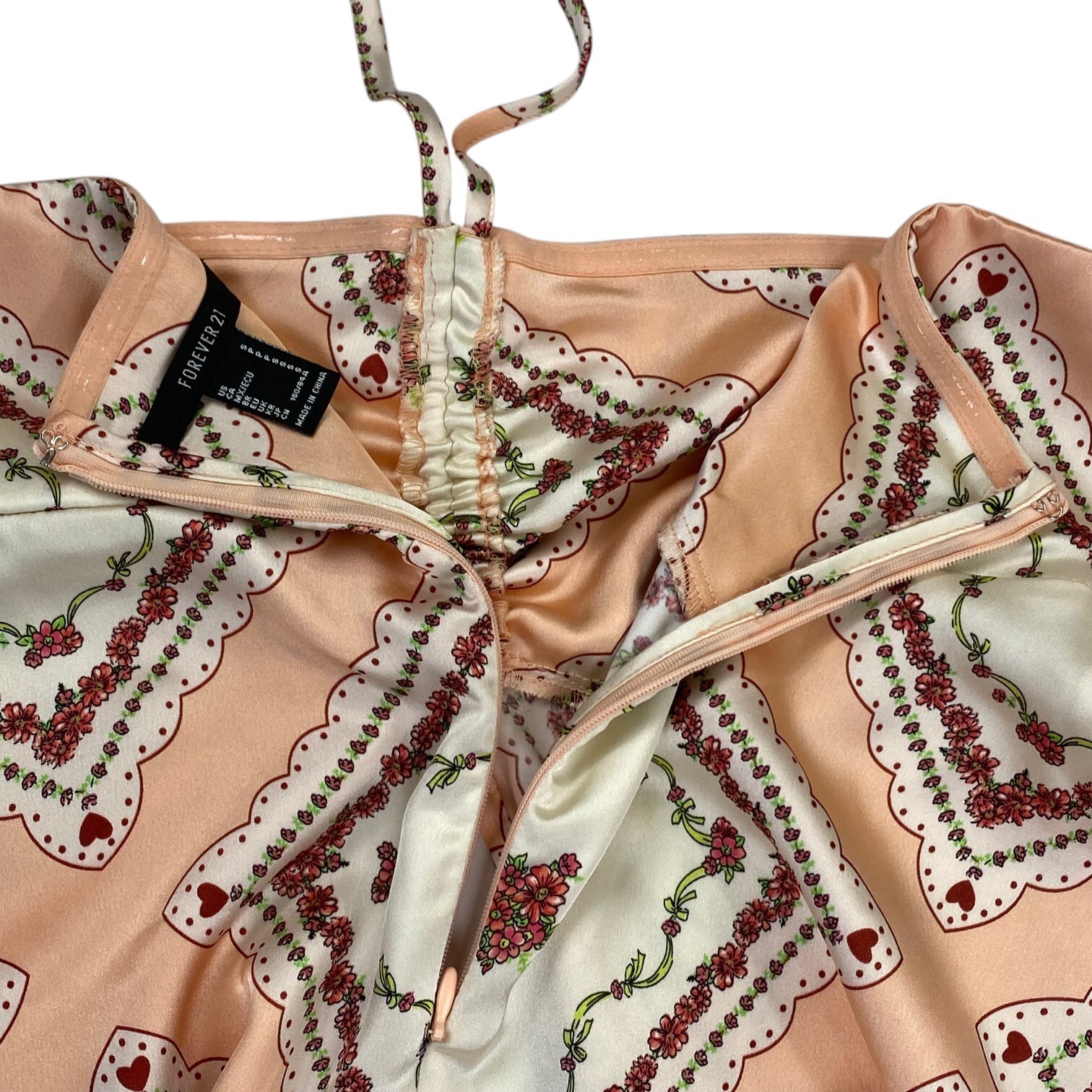 Forever 21 Baby Doll Halter Top | S | Peach Satin | Festival Hippie Whimsy Fairy