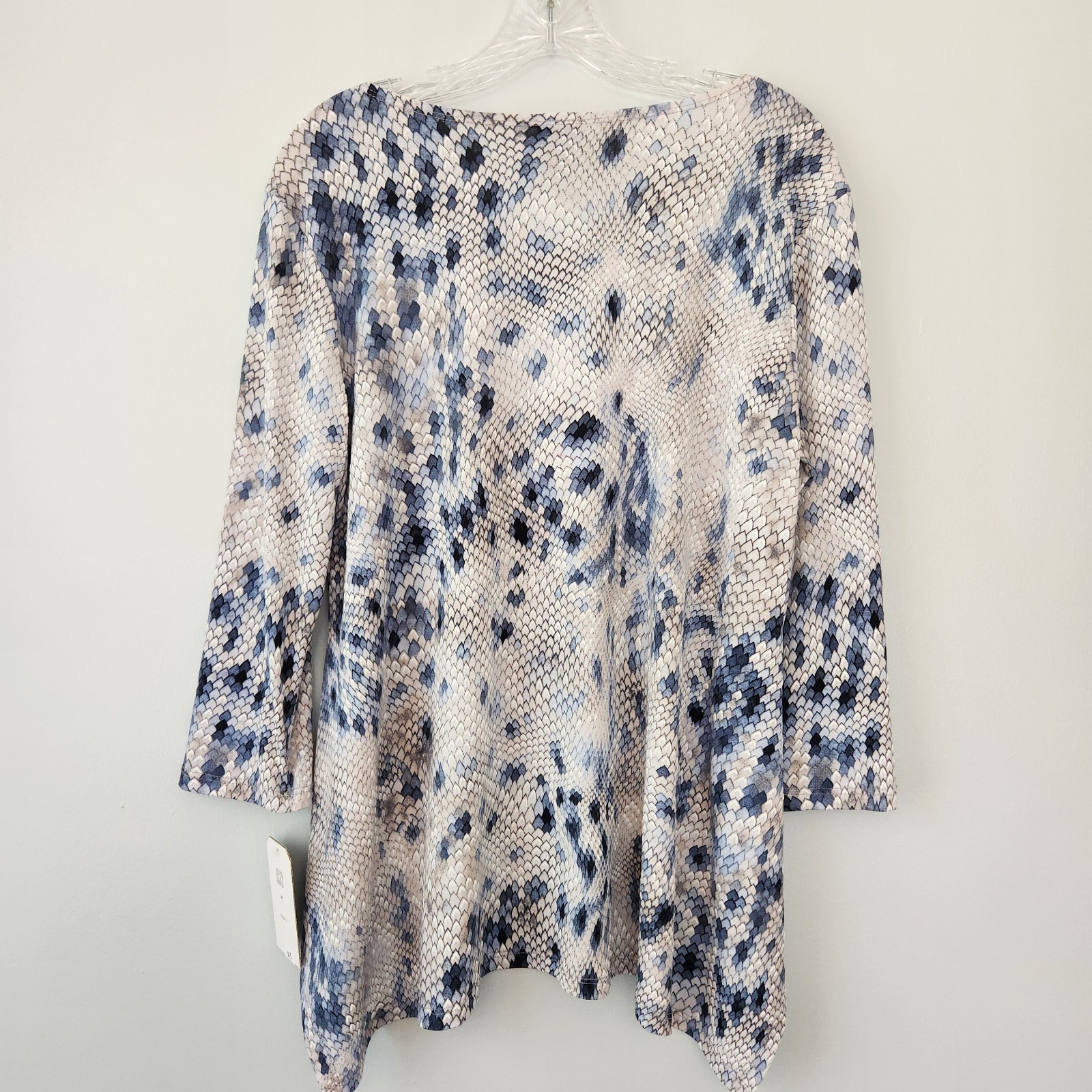 Clara Sun Woo Tunic Women’s M Blue Scalloped Boho Cottagecore Whimsigoth Coastal