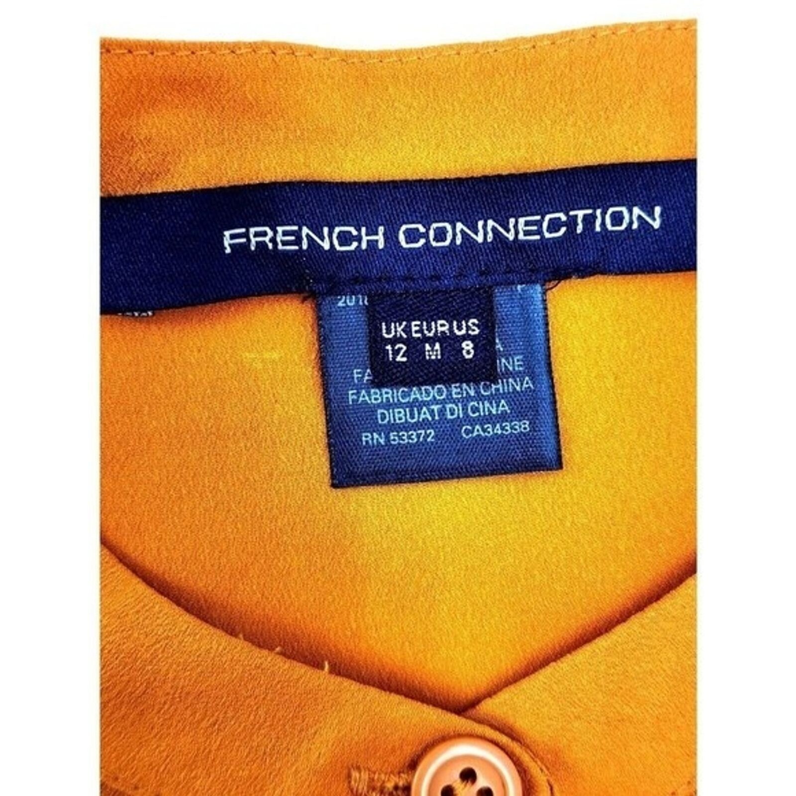 Classic Crepe Light Polly Blouse Top by French Connection – Golden Oak Size 8