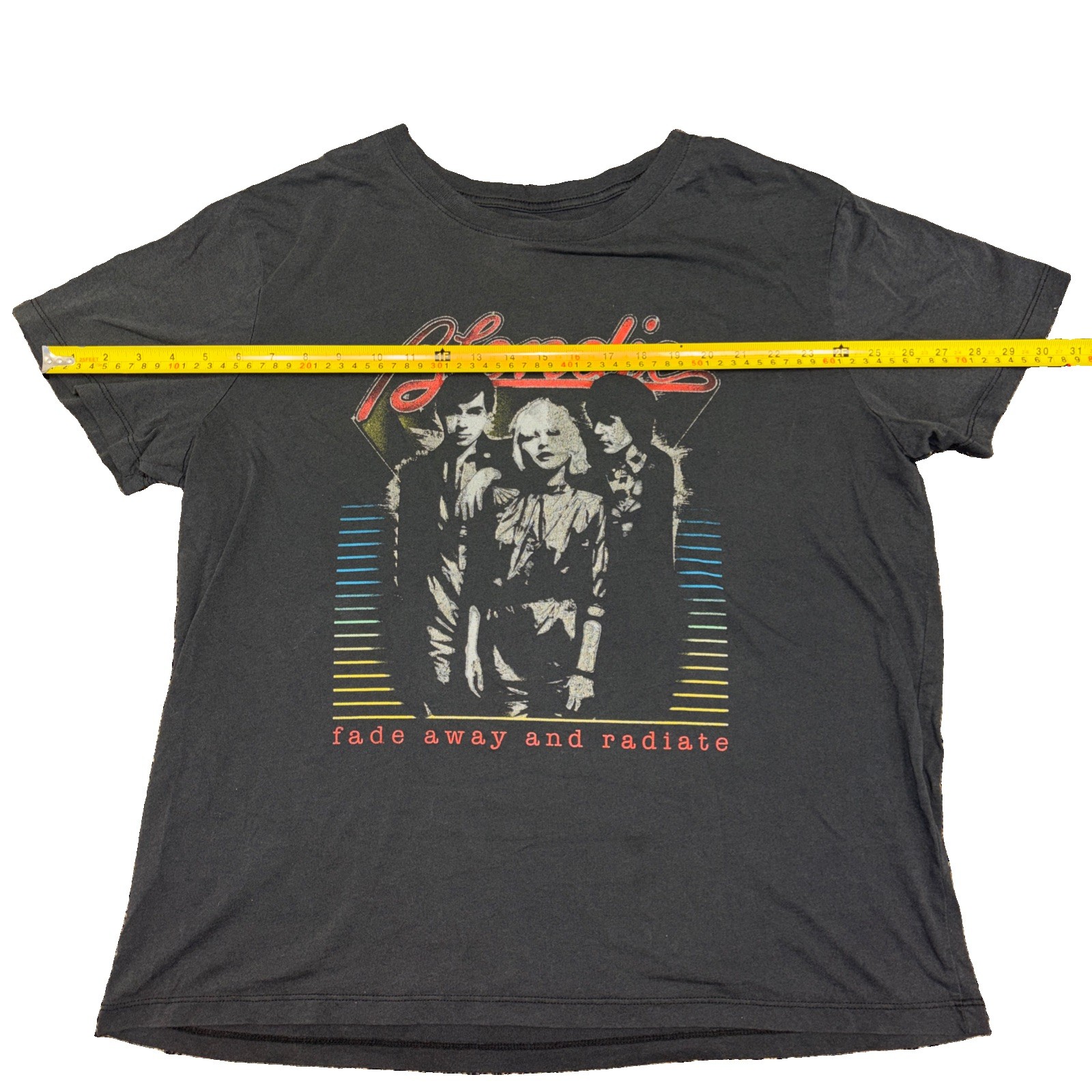 Vintage Blondie Fade Away And Radiate Retro Size Medium Black Shirt Rock Music