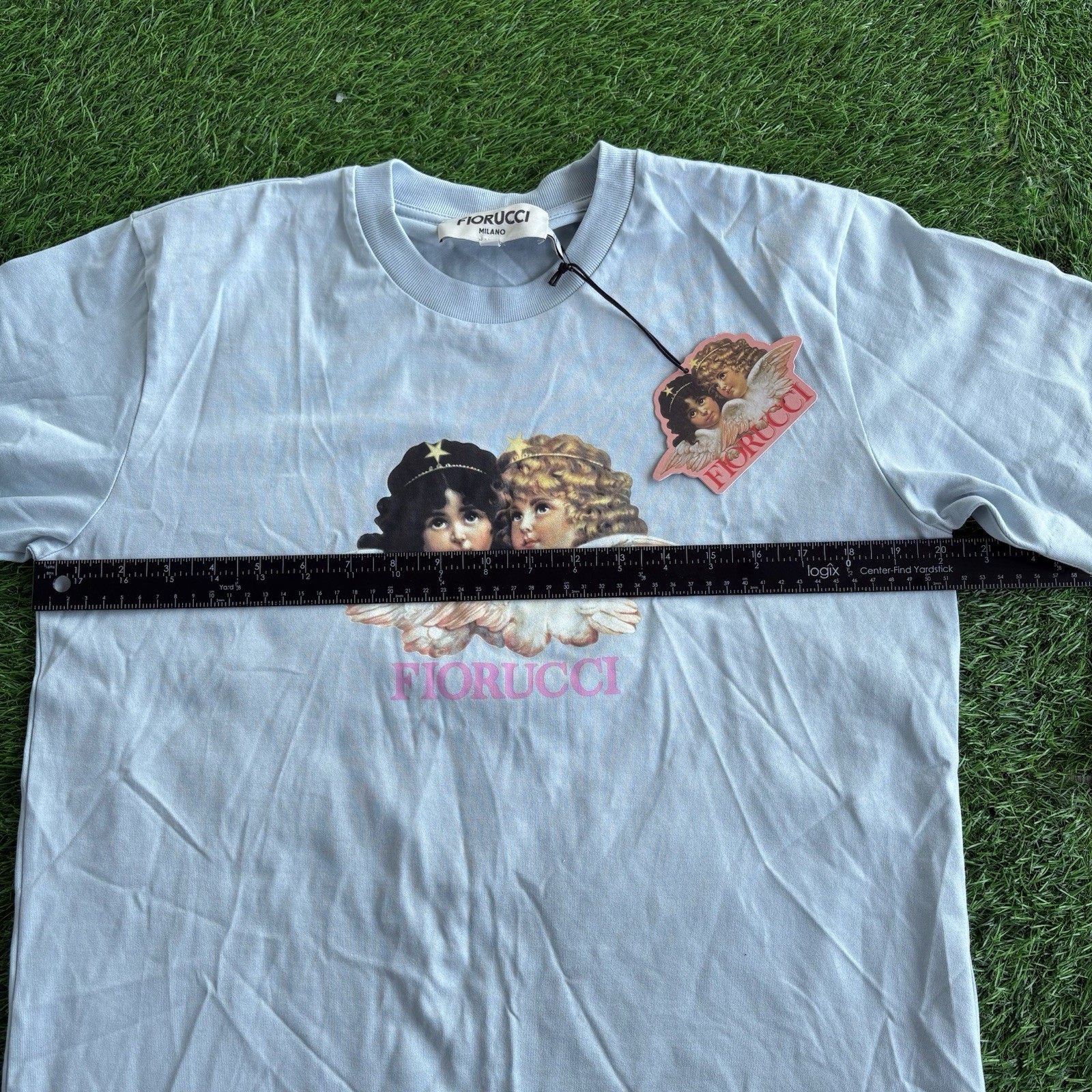 Fiorucci Milano Classic Angels Graphic T-Shirt Women’s XL Blue NWT