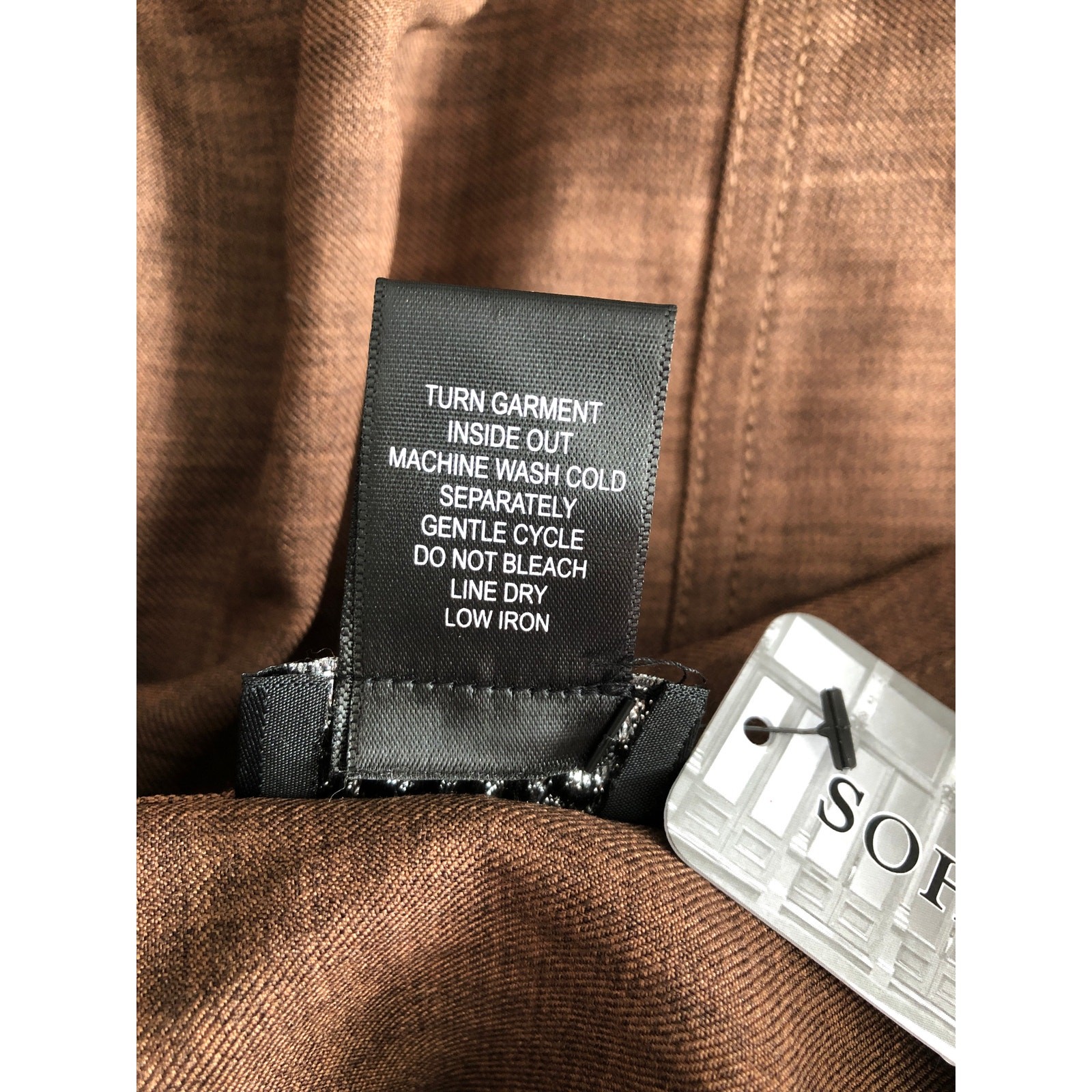 Soho Apparel LTD Drawstring Top Roll Tab Sleeves Brown Women’s Large NEW