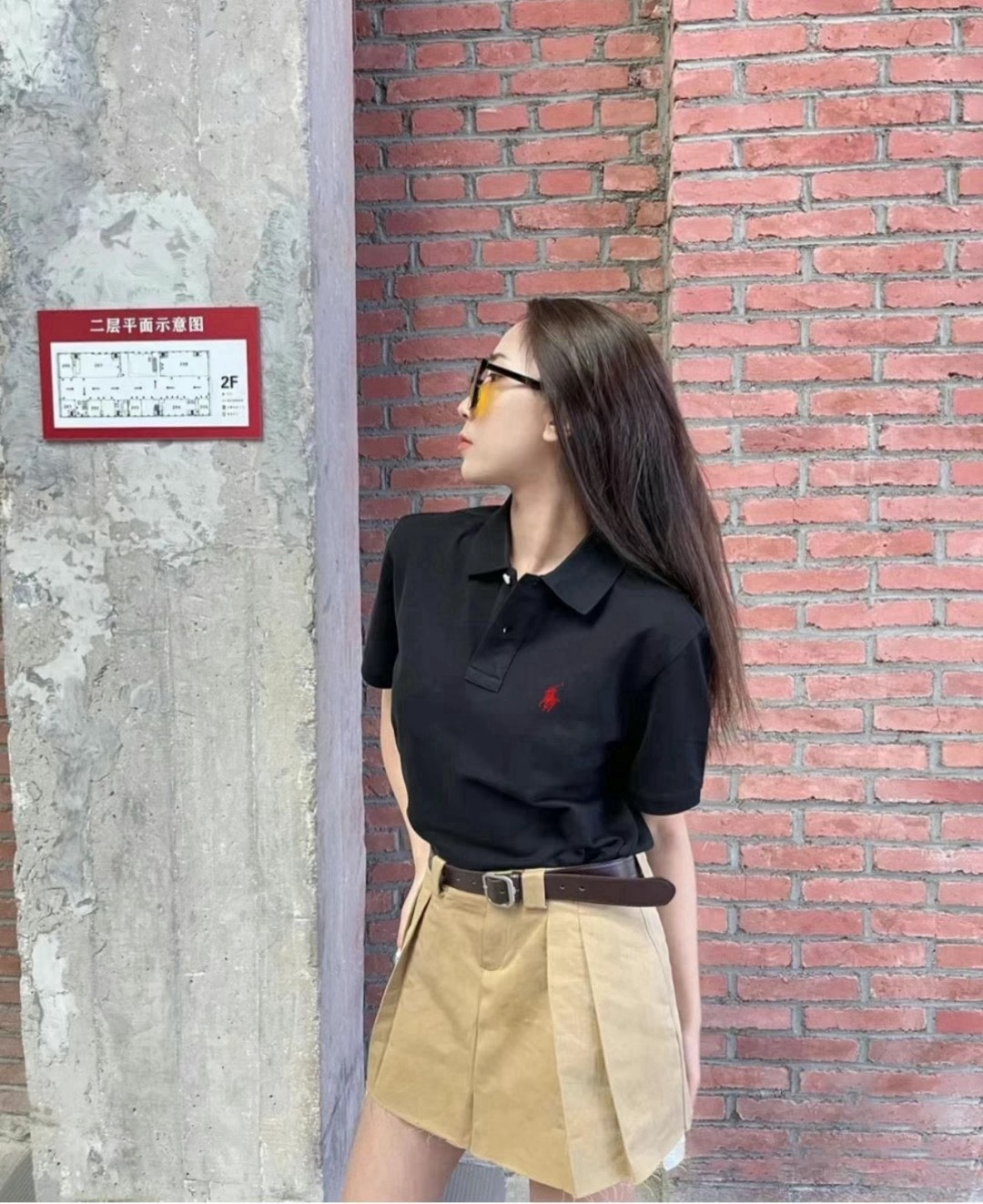 Polo Ralph Lauren Women’s The Iconic Classic Fit Mesh Polo Shirt Black Red Pony