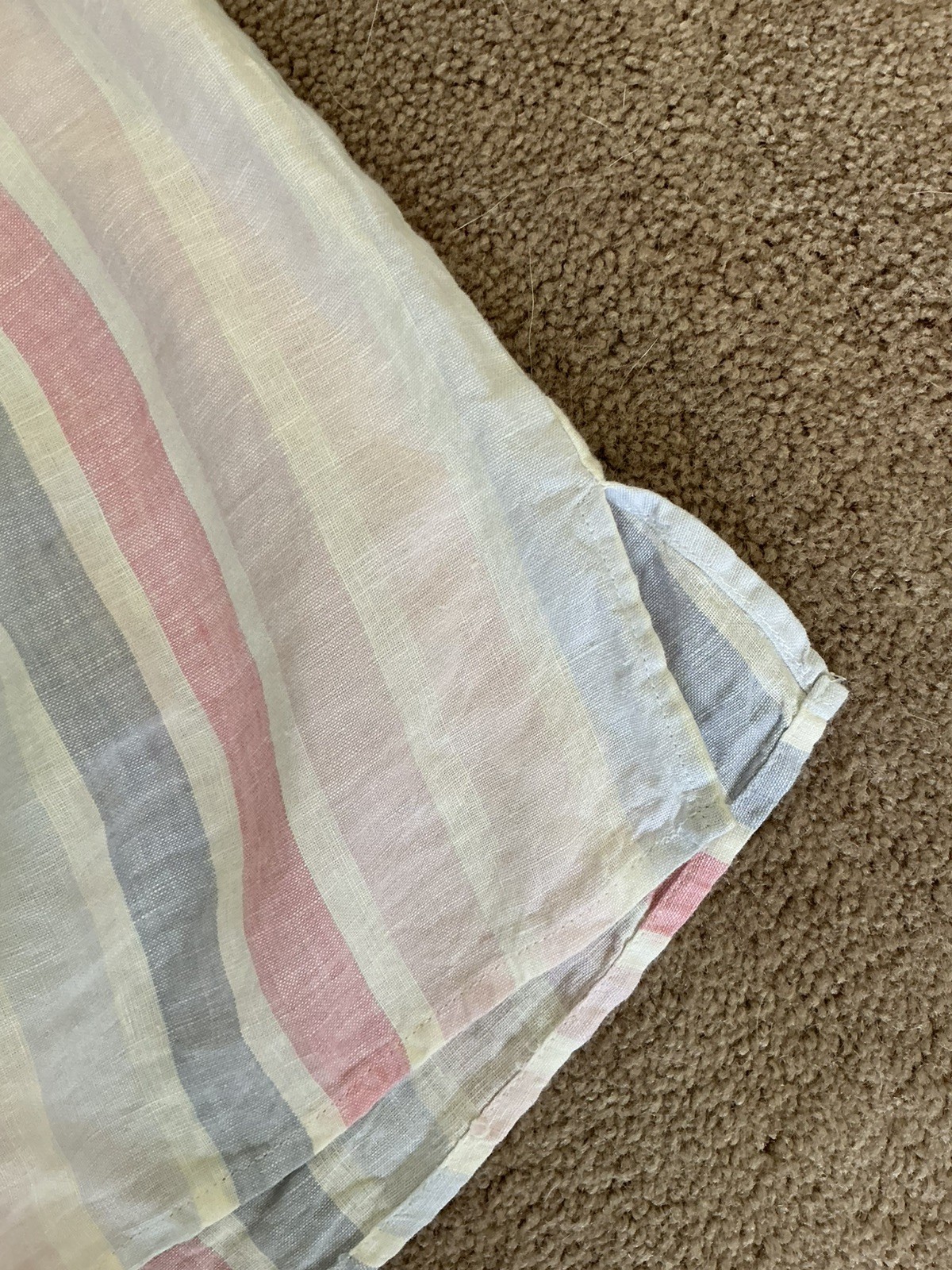 Ellen Tracy Women’s M Blue/Pink/White Stripe 100% Linen Sleeveless Blouse