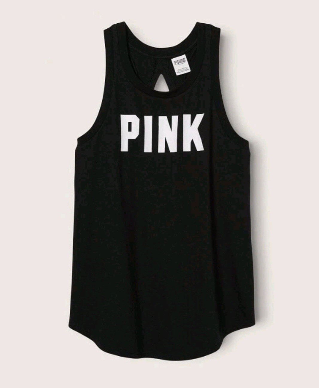 VS VICTORIAS SECRET PINK EVERYDAY RACERBACK TANK TOP PINK WITH CLASSIC LOGO -Med