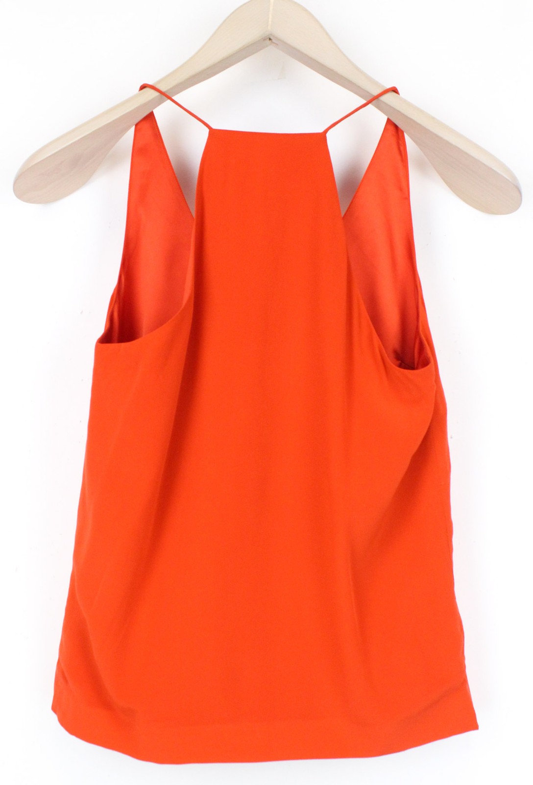 SUISTUDIO Rickie Women Top UK6 2XS Red Slim Pure Silk Softshell V-Neck Tank