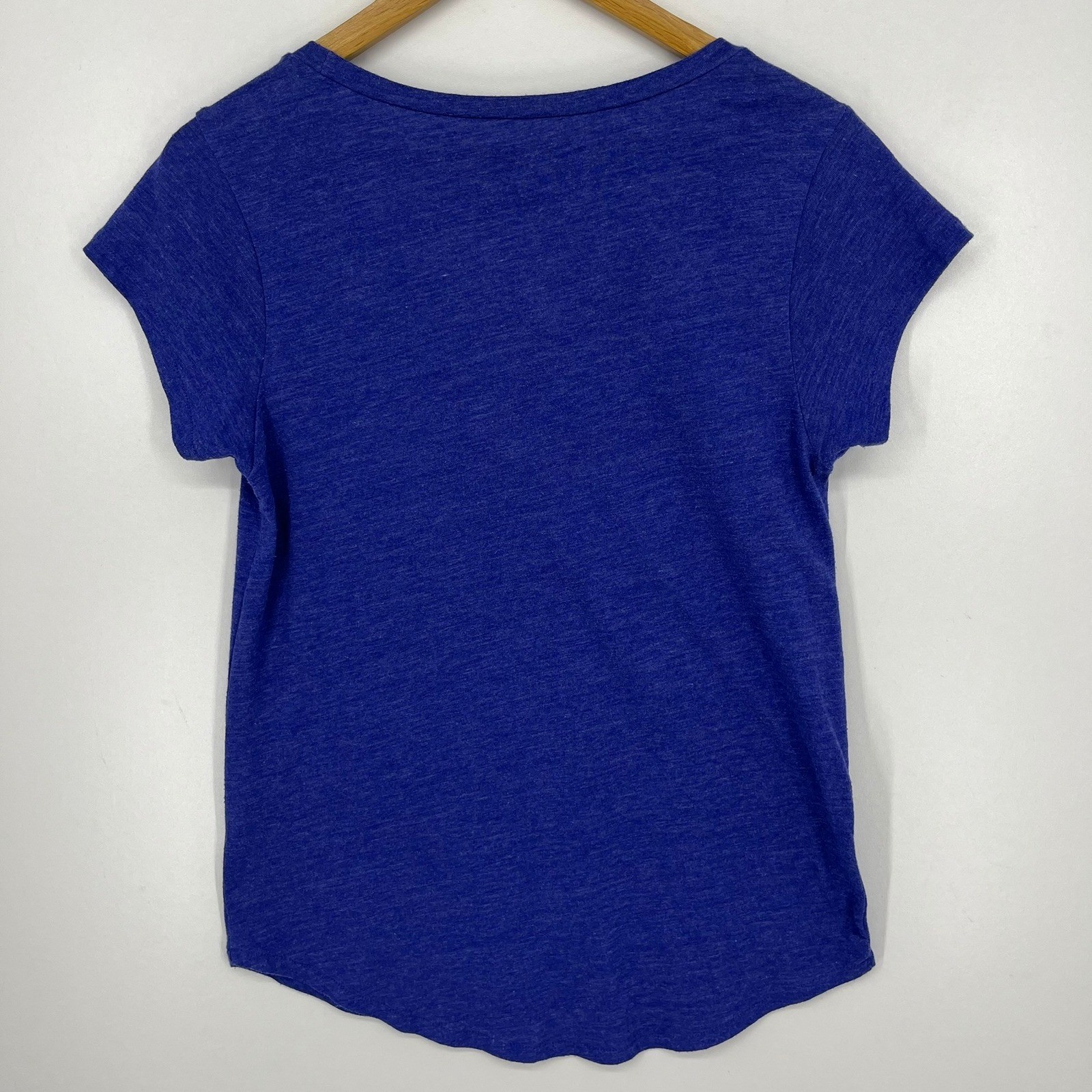 Lucky Brand Womens Small Blue Celestial Sun Moon Graphic Tee Scoop Neck