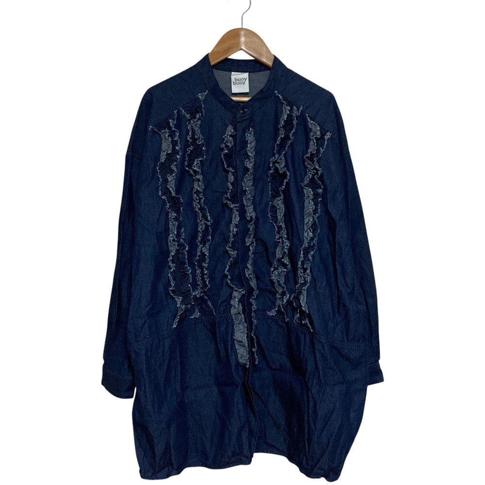 25AW buoybuoy 5.5oz LIGHT DENIM FRILL Shirt Size F Indigo Women USED