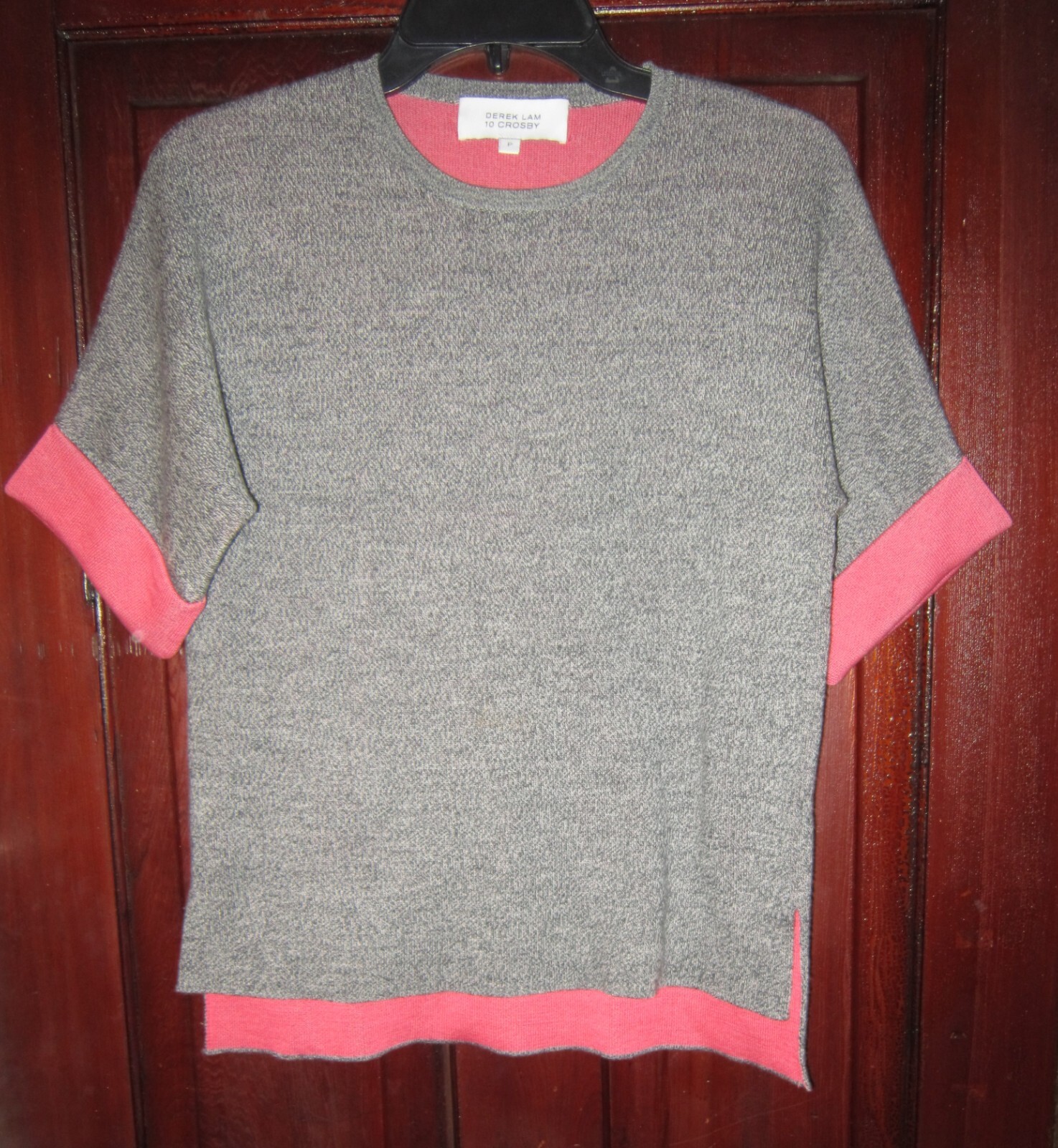 Derek Lam 10 Crosby P S Knit Sweater Top Wool Cotton High Low Soft Half Sleeve