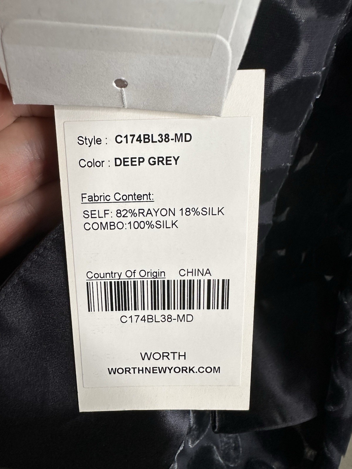 Worth New York Medium Polka Dot Top Black Silk Blend Semi Sheer French Cuff