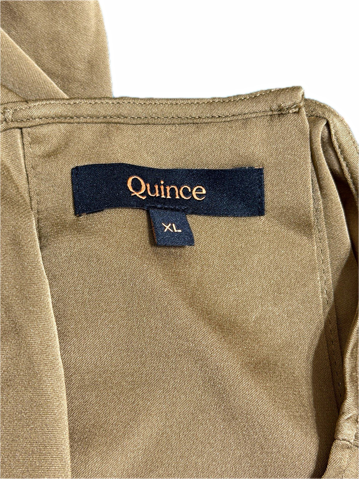 Quince XL Dogwood Stretch Silk Satin Split Hem Dolman Sleeve Pullover Tee