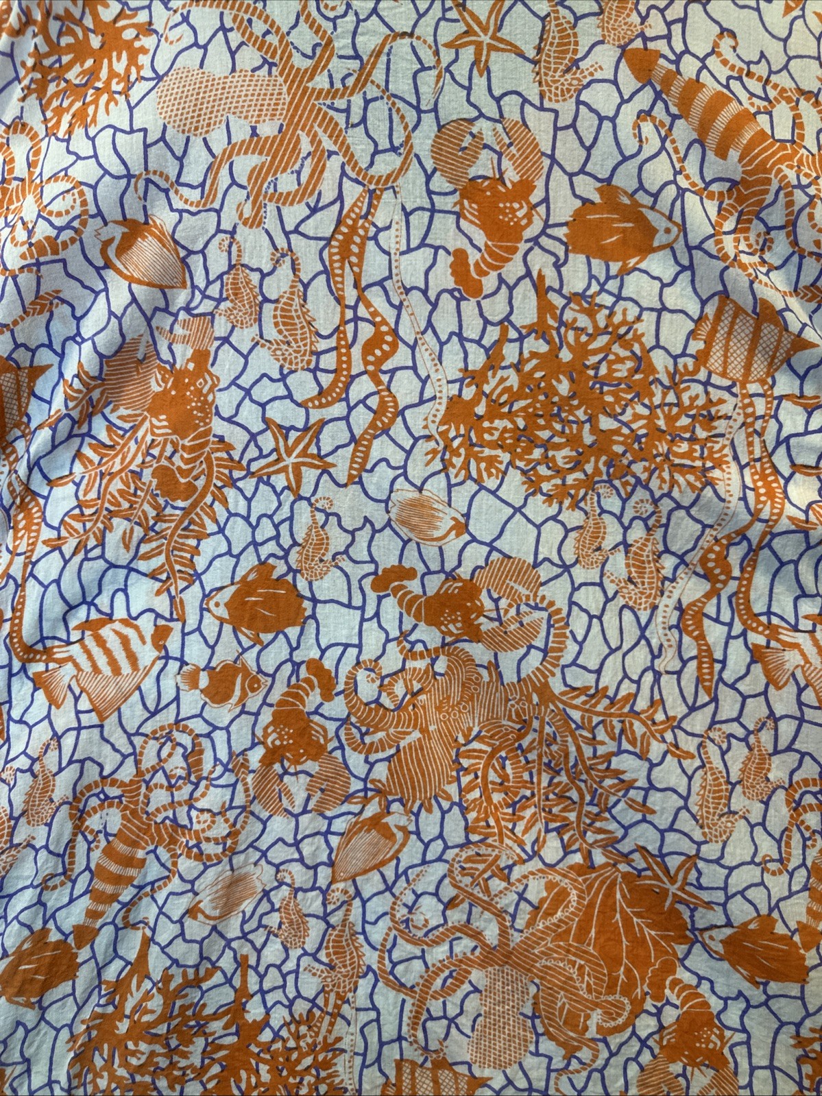 Sakkas Americas Long Sleeve Cotton Tunic Top 3X Orange White Boho Beach Vols