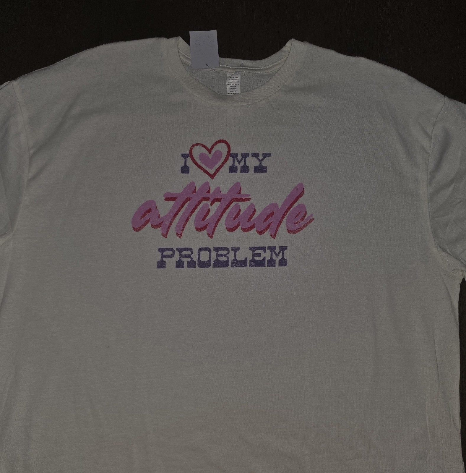 NEW WOMENS BOXY FIT I LOVE MY ATTITUDE FUNNY GRAPHIC TEE SIZE XL