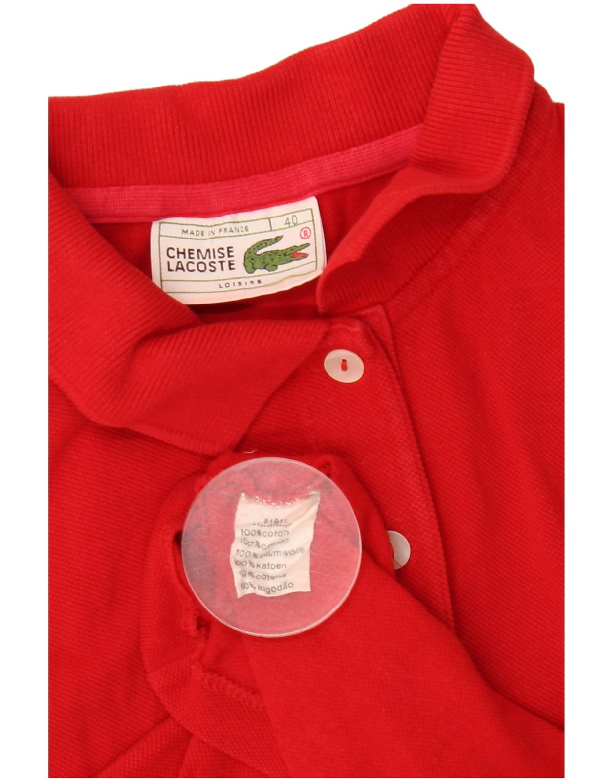 Lacoste Womens Sleeveless Polo Shirt Size 40 Medium Red Cotton DM06