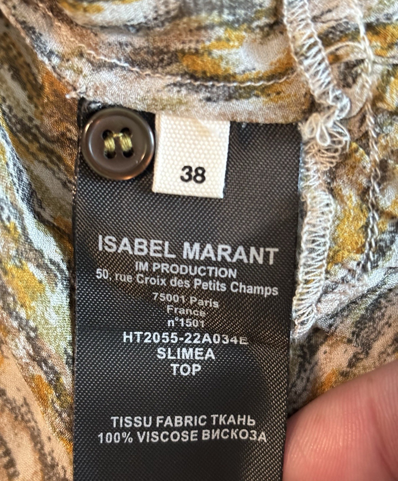 Isabel Marant Étoile Women’s Green Sliema Printed High-Low Tank Top Size 38