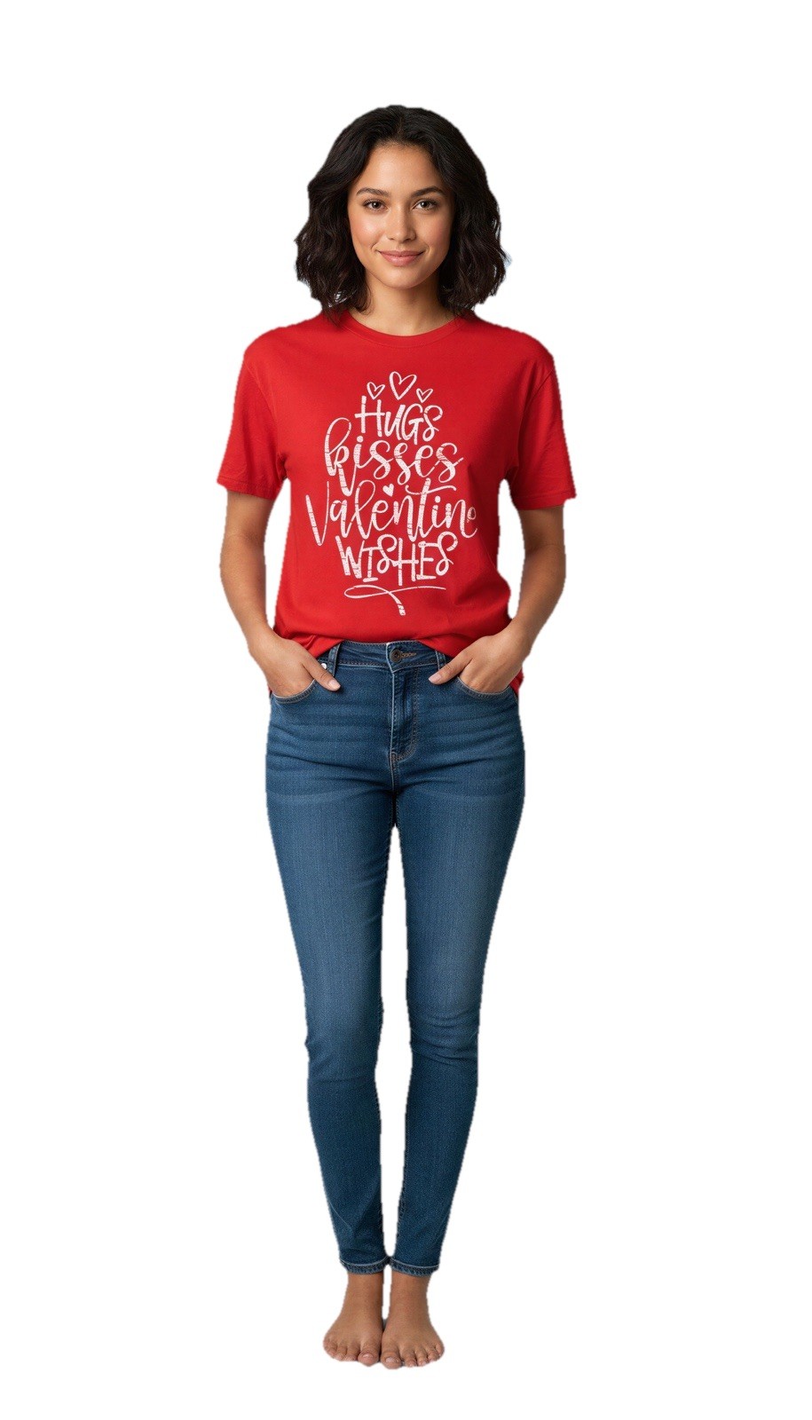Valentines Day T-Shirt Women Red Heart Large