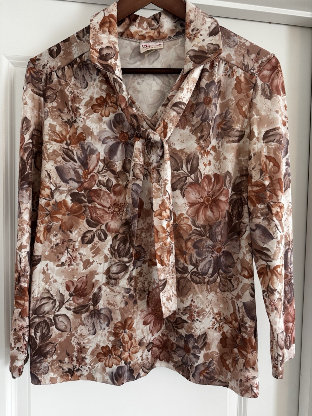 RARE VINTAGE 70s Fun Floral Haband Hippie Made in USA Women’s Small Blouse S