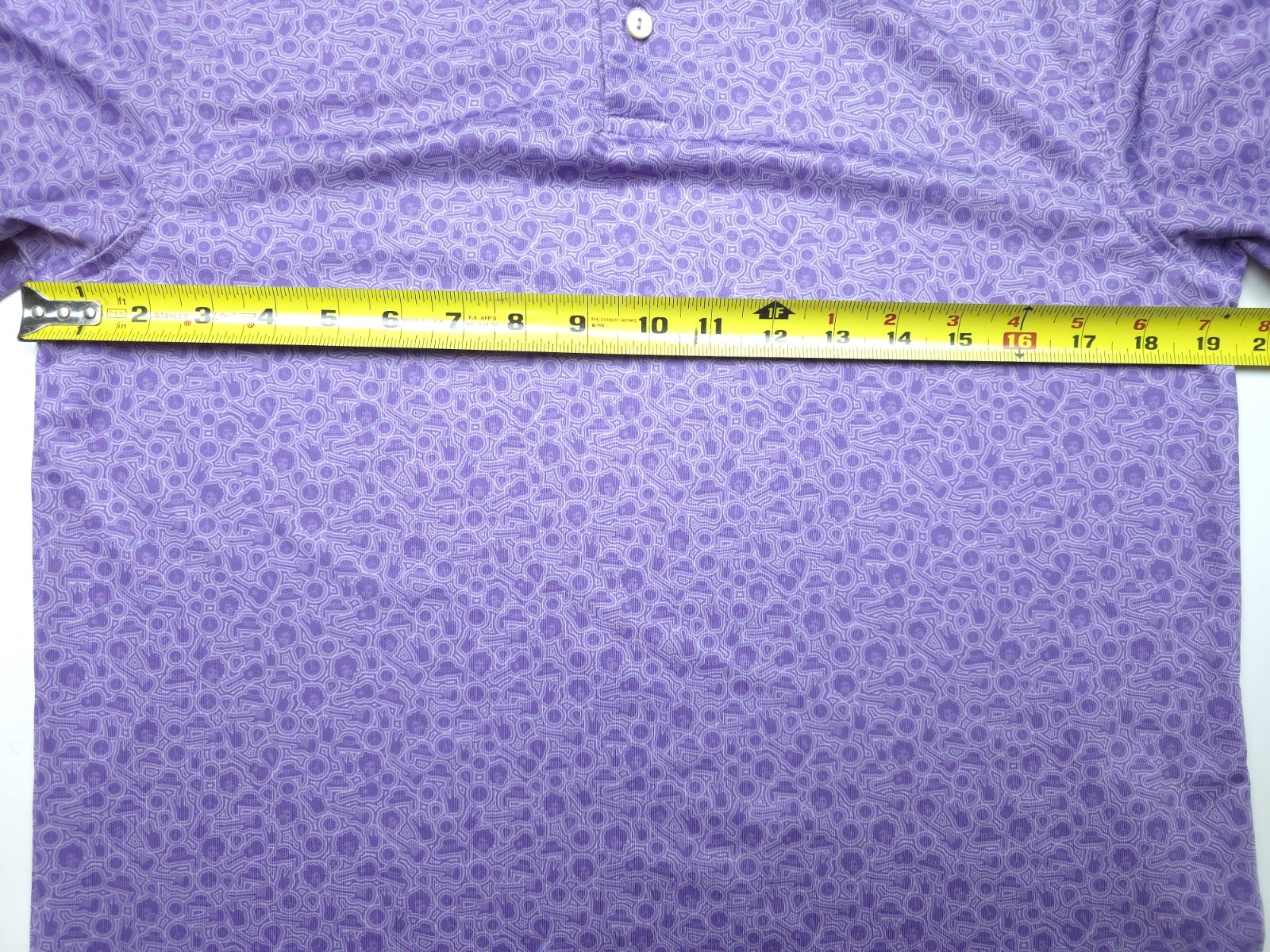 Peter Millar Womens Large Jimi Hendrix Purple Peace Guitar Summer Comfort Shirt