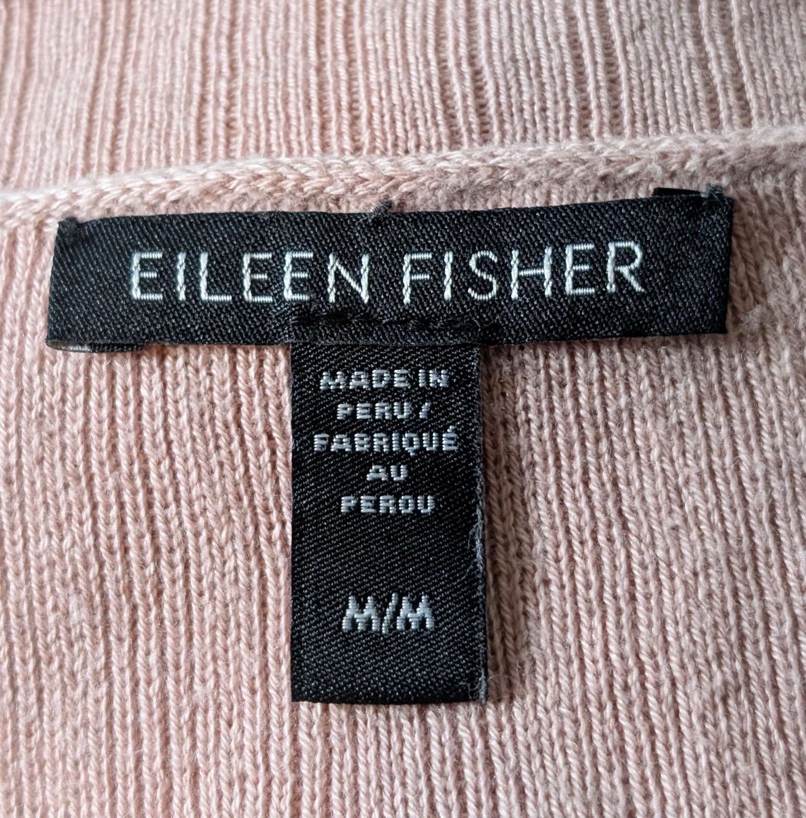 Eileen Fisher Size M Knit Top Pink Boxy Oversized Organic Cotton Tencel Peru