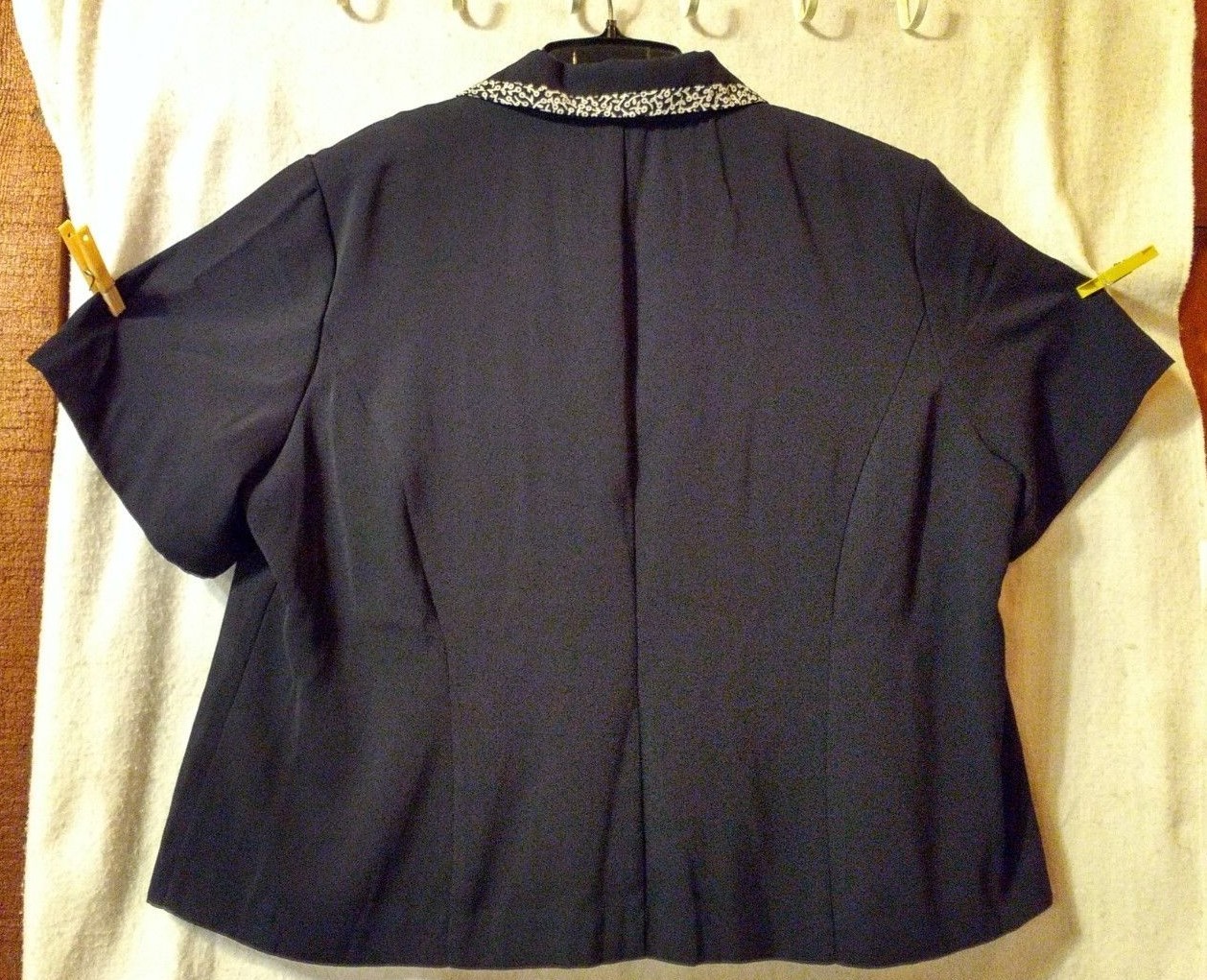 Danny & Nicole Women’s Size 22WP Navy Blue Triple Collar Knit Blazer SS Top NWOT