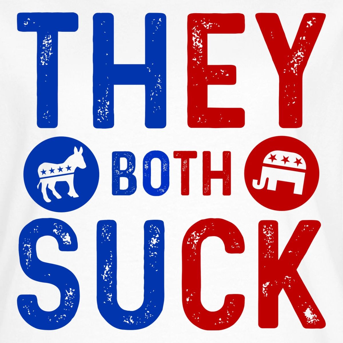 Both Suck Bold Bipartisan Critique Political Design Women’s T-Shirt