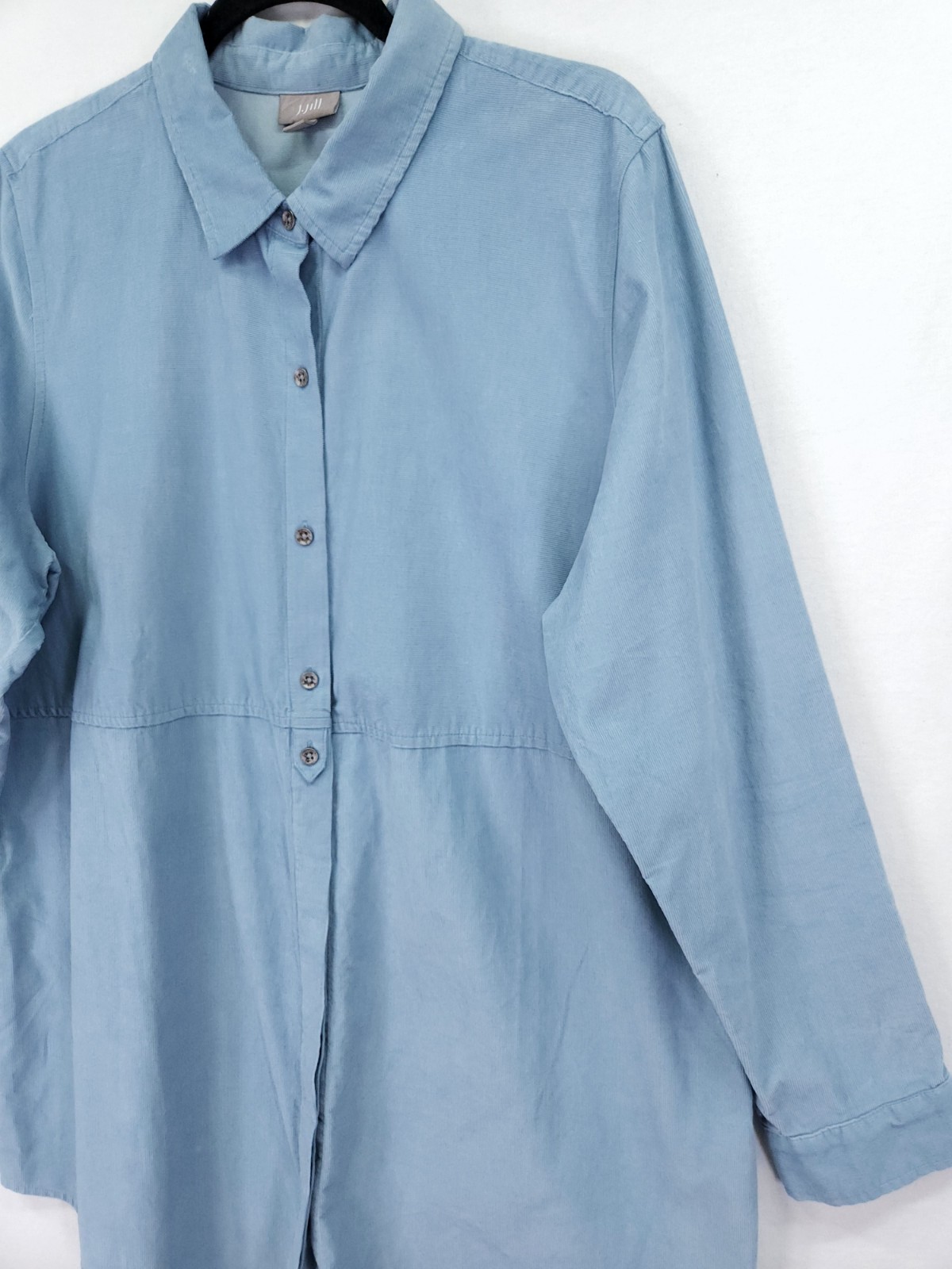 J. Jill Corduroy Pullover Tunic Shirt Womens XL Dusty Blue Long Sleeve Lagen