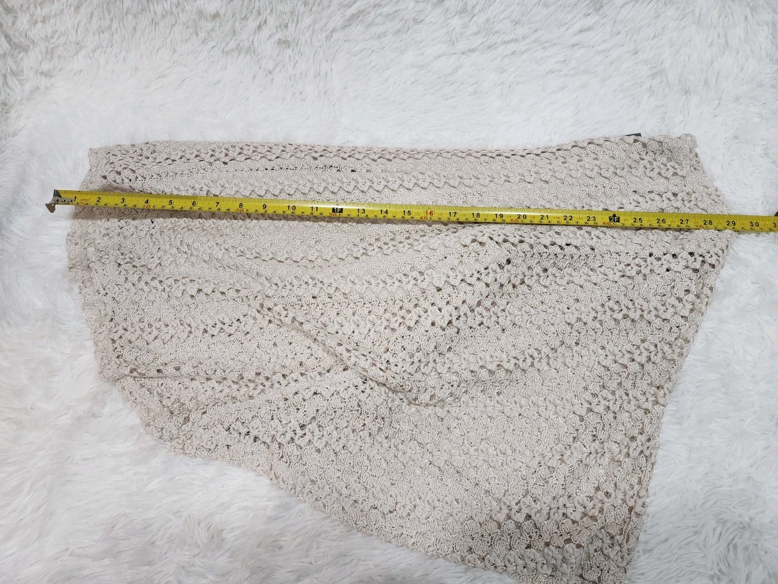 Covington Pumice Stone Circle Top Lace Knit Overlay Size 2X