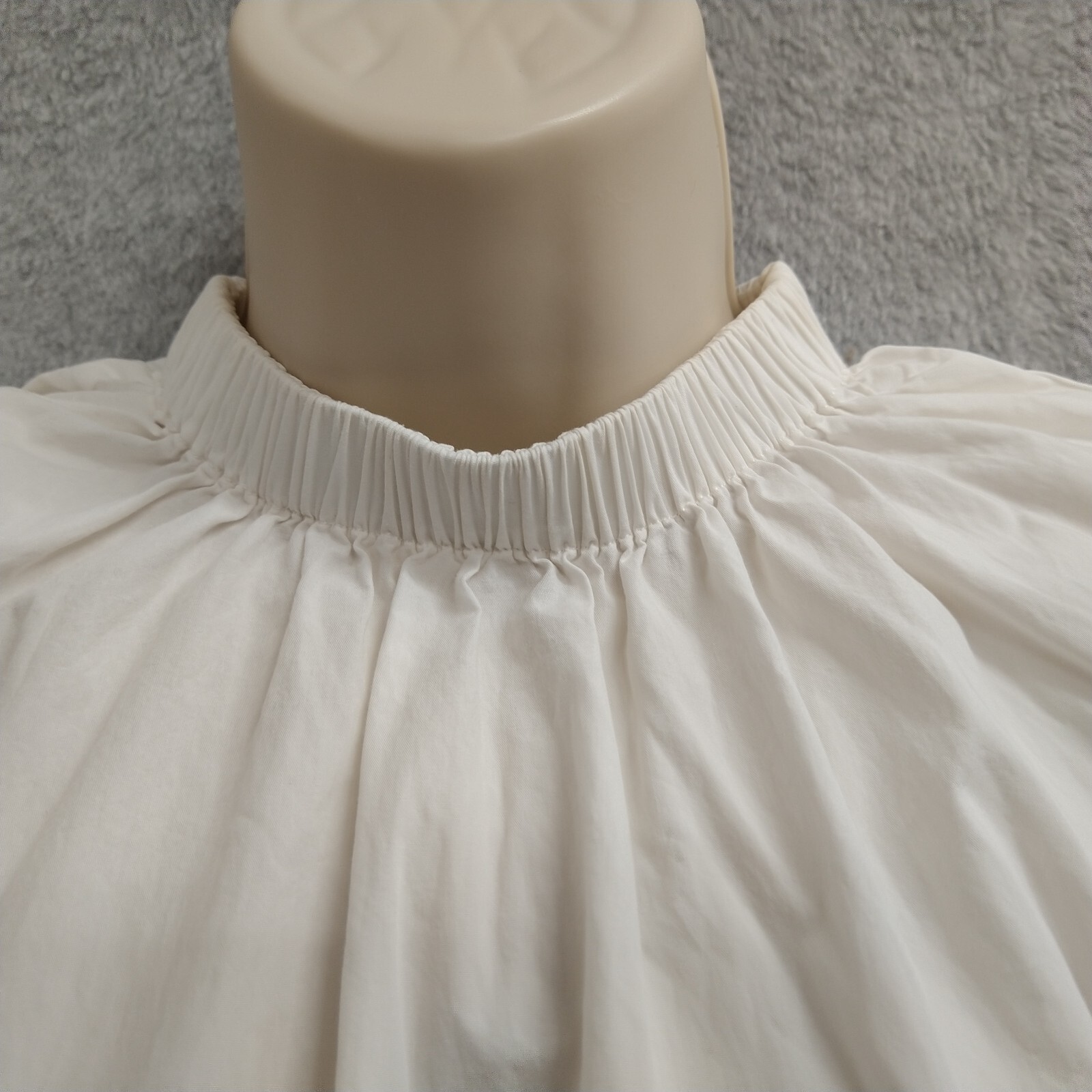 Alex Marie Womens Cotton Sleeveless Mock Neck Pullover Blouse Top Shirt White S