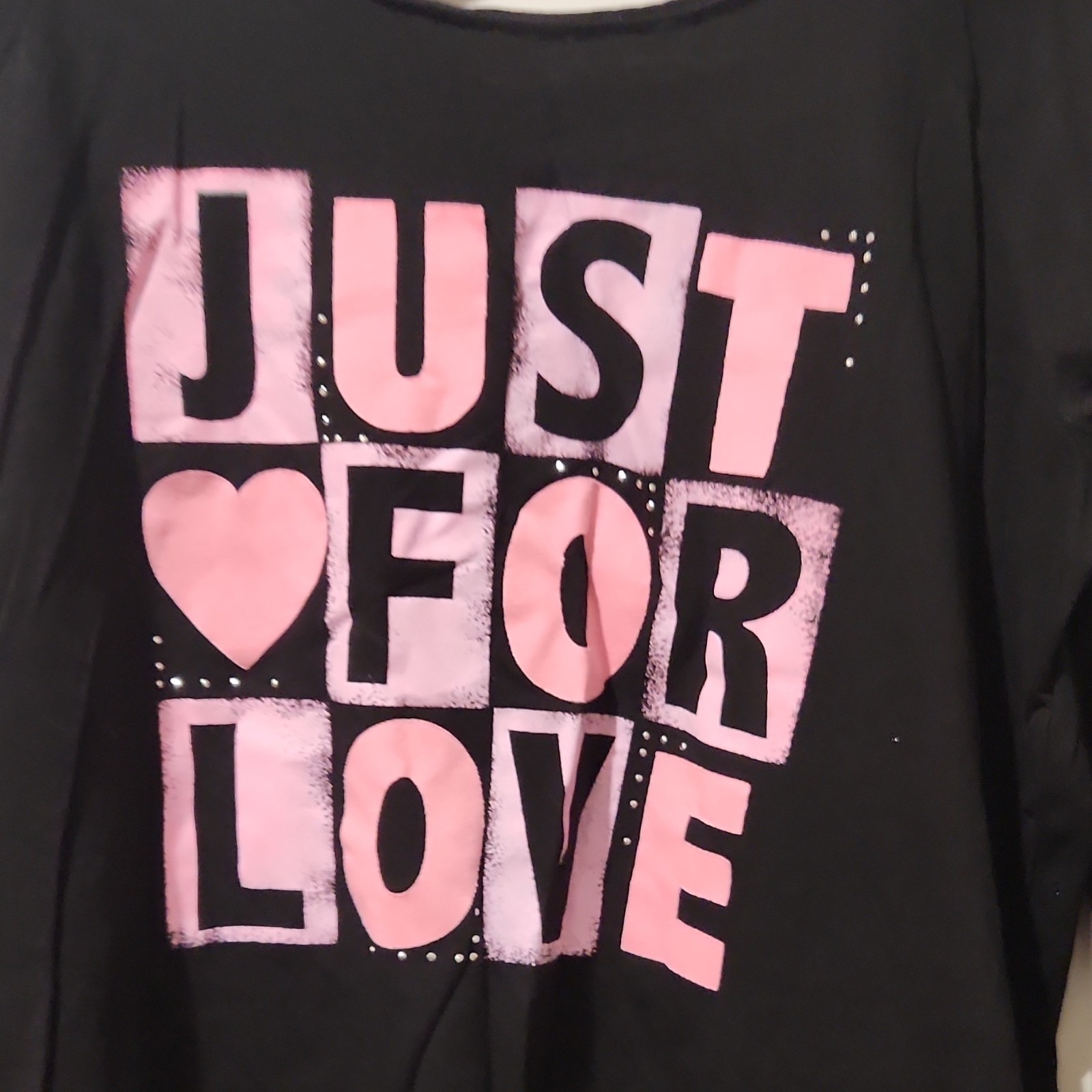 Hard Candy Black Pink Graphic Print Slashed Back Long Sleeve Top Women’s XXL