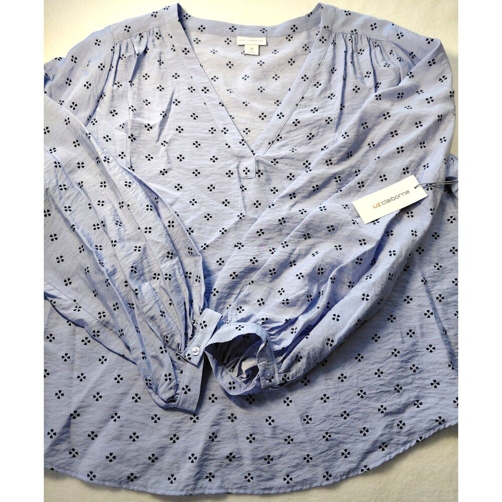 NWT- Liz Claiborne Light Blue Blouse Plus Size
