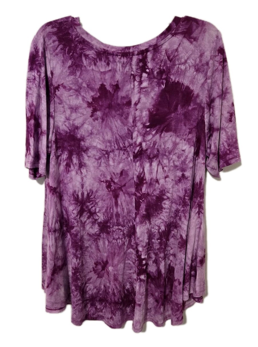 Lane Bryant Swing Collection Top Womens 10/12 Fushia Tie Dye Comfort Top Shirt