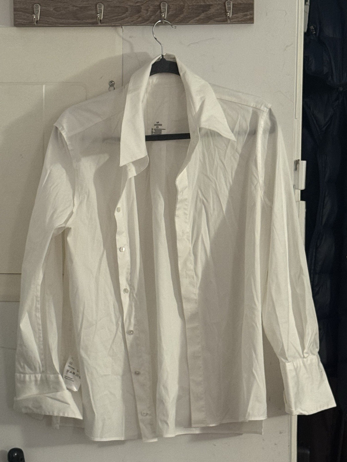 510 Women’s White Solid Non-Iron Cotton Dress Shirt L 16.5 32/33